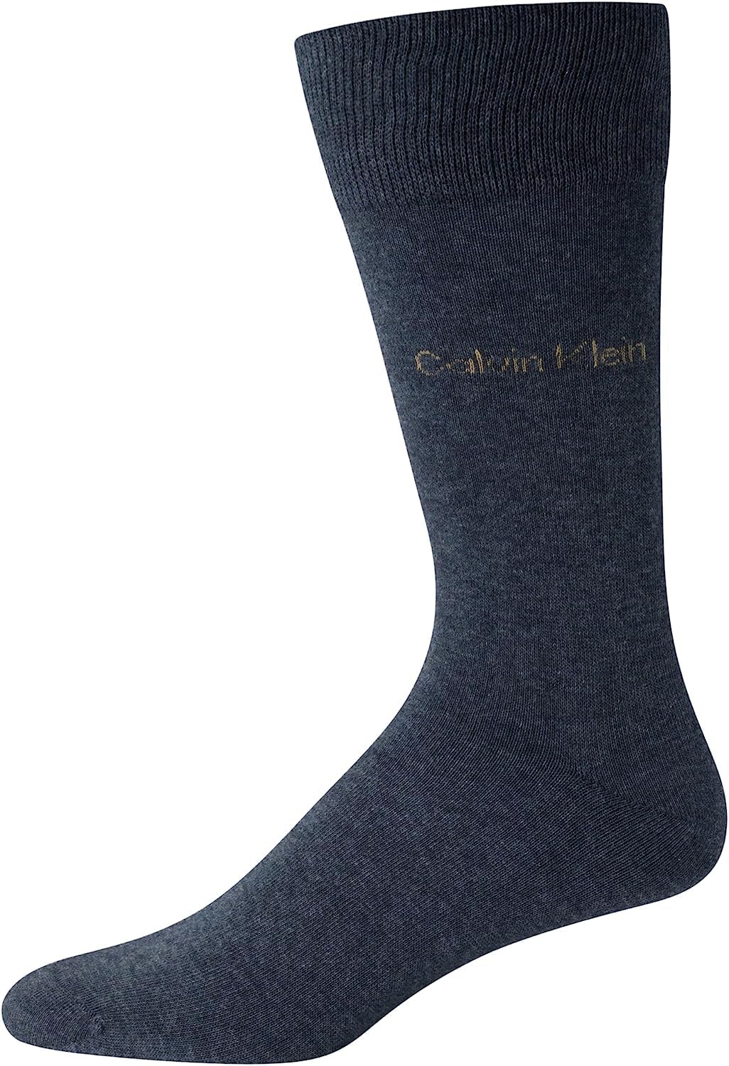 Calvin Klein Men's Dress Socks - Lightweight Cotton Blend Crew Socks (8 Pairs)