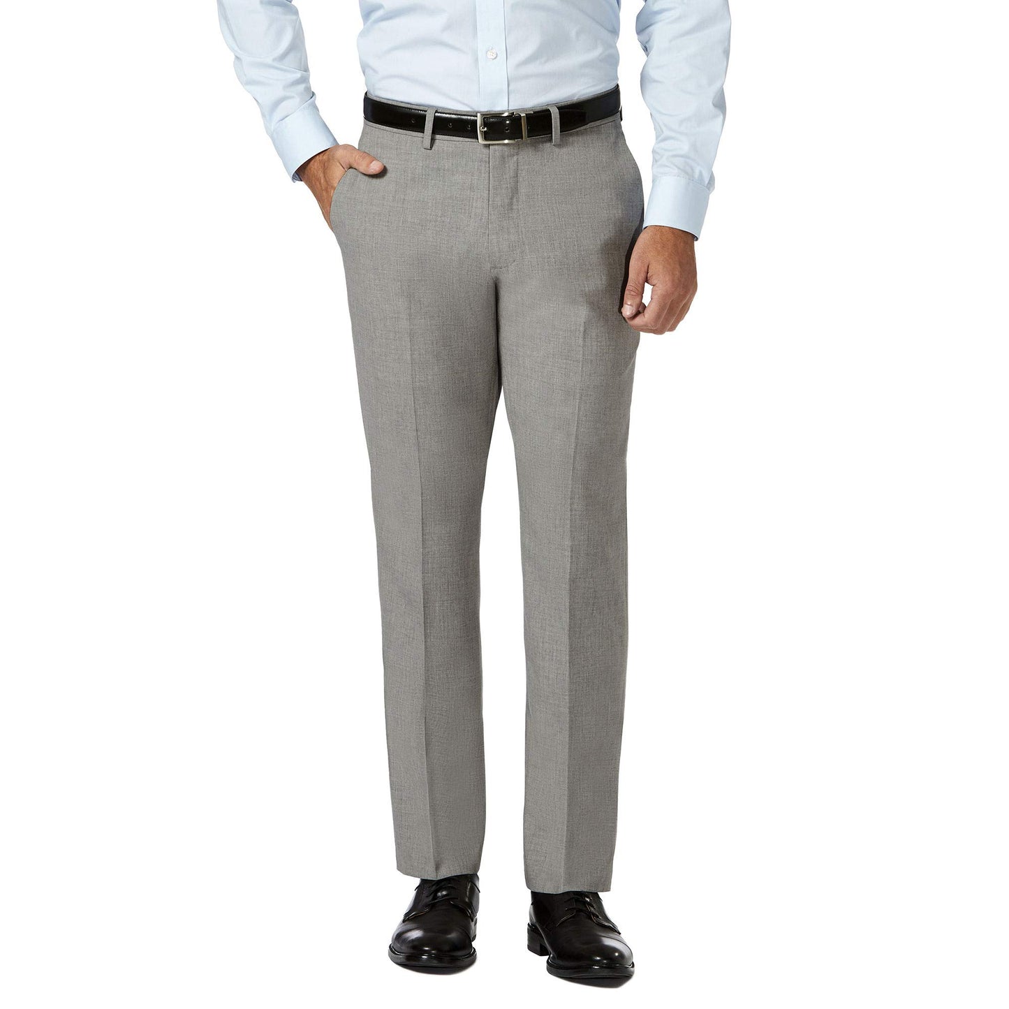 HAGGAR Mens 4 Way Stretch Slim Fit Flat Front Dress Pant