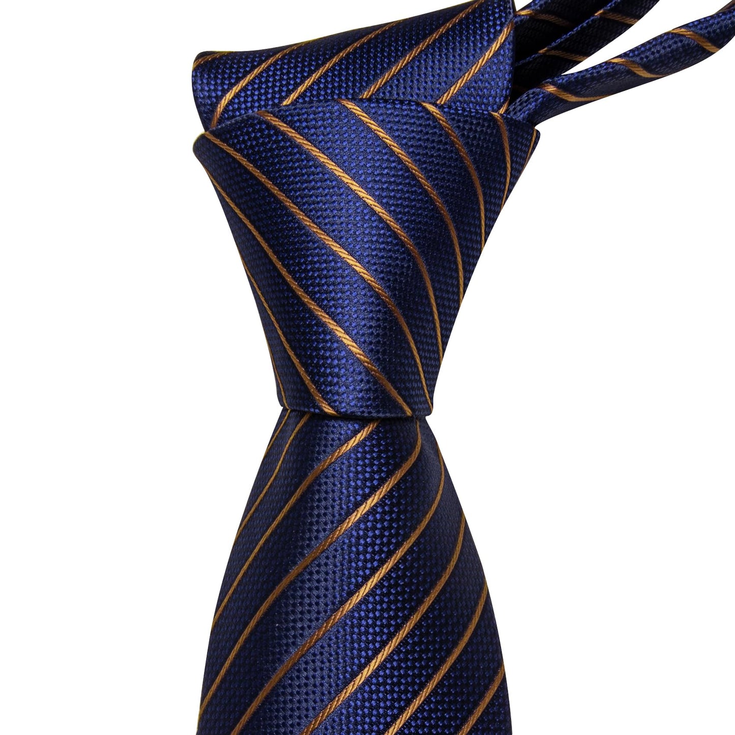 Barry.Wang Stripe Men Ties Set Classic WOVEN Necktie with Handkerchief Cufflinks Formal