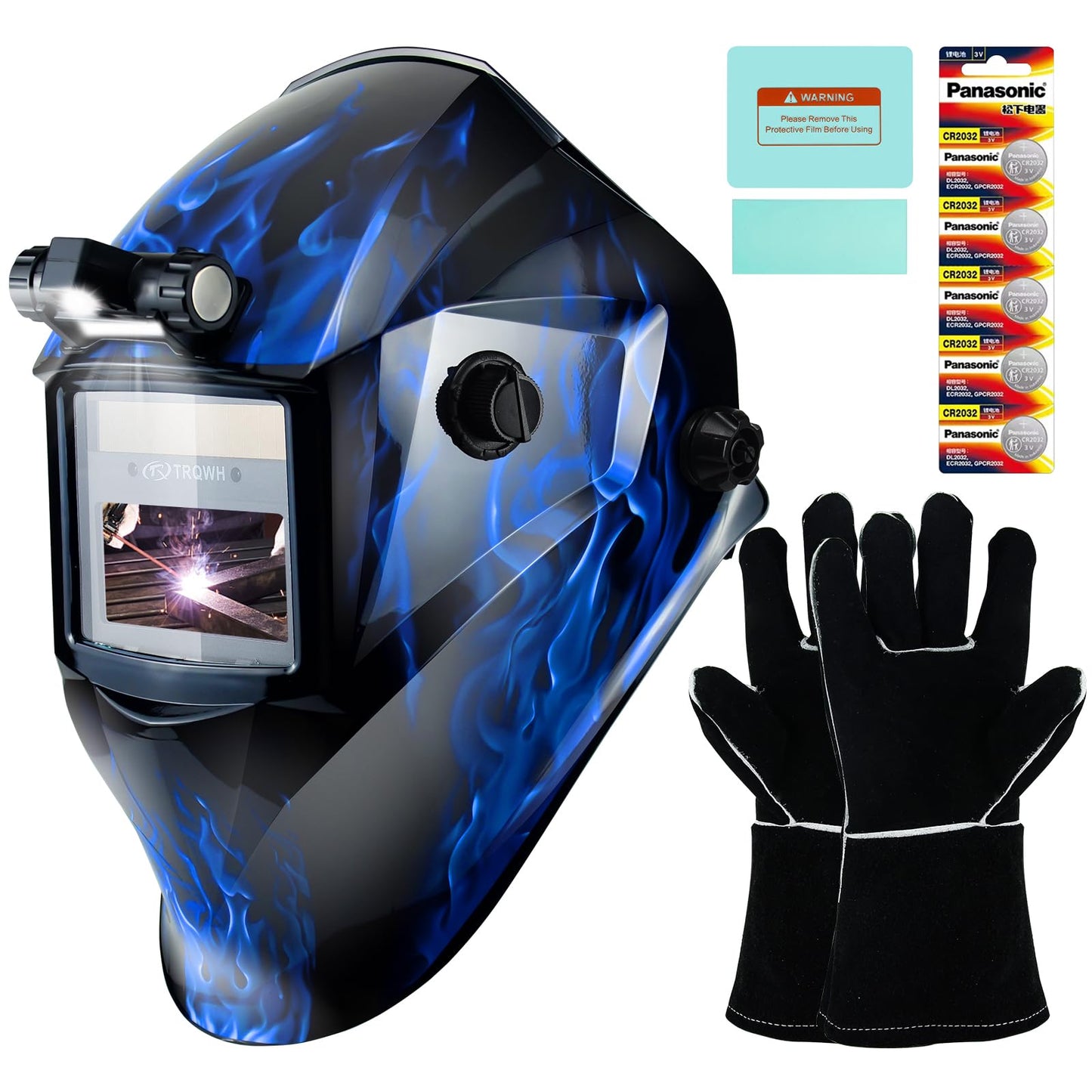 Welding Hood Auto Darkening Welding Helmet with Light True Color 1/1/1/2 Top Optical Clarity Wide Shade 9-13 Welding Mask with Grinding Weld Helmet (KTS-HD104)