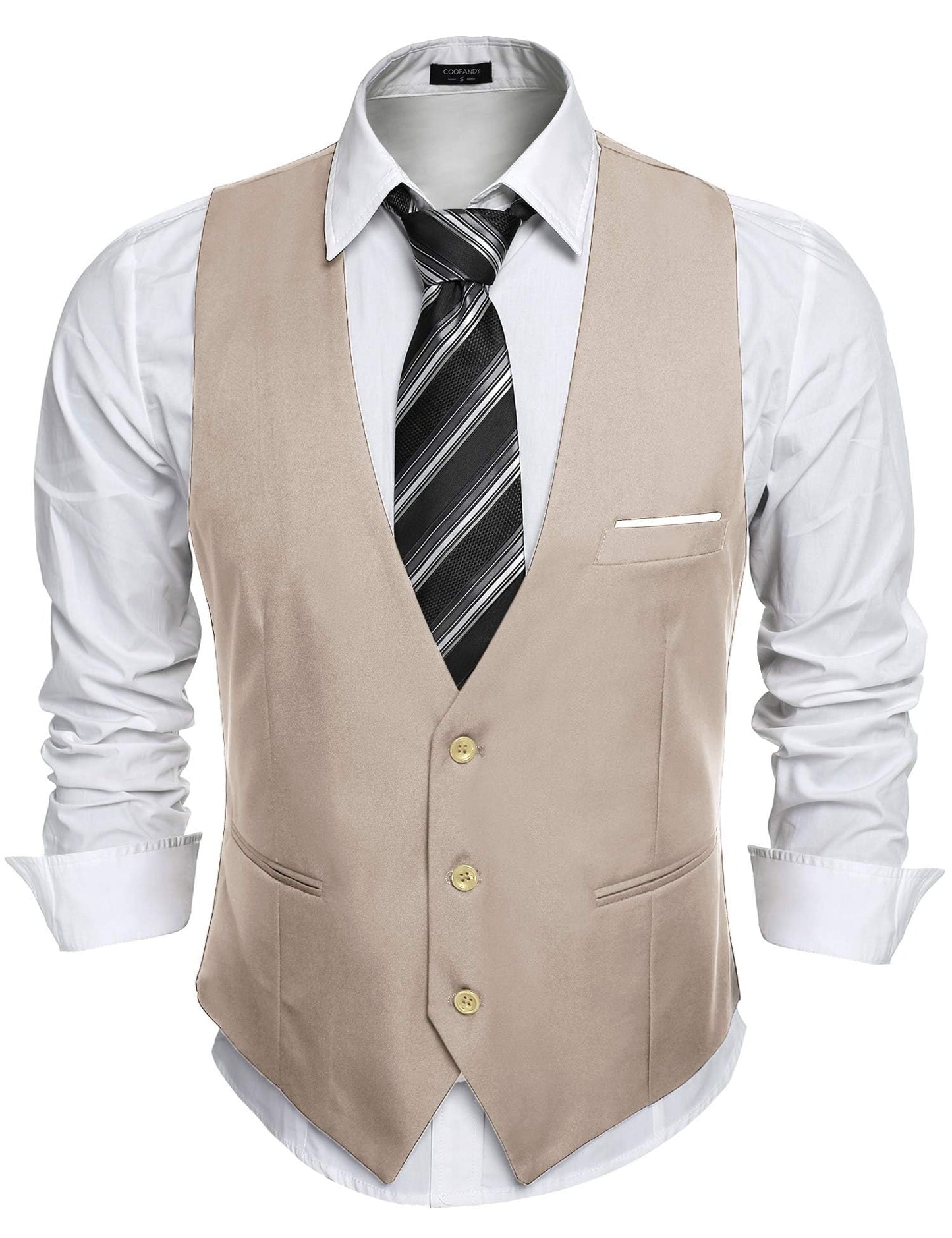 COOFANDY Men's Formal Suit Vest Slim Fit Casual Business Dress Waistcoat Vest