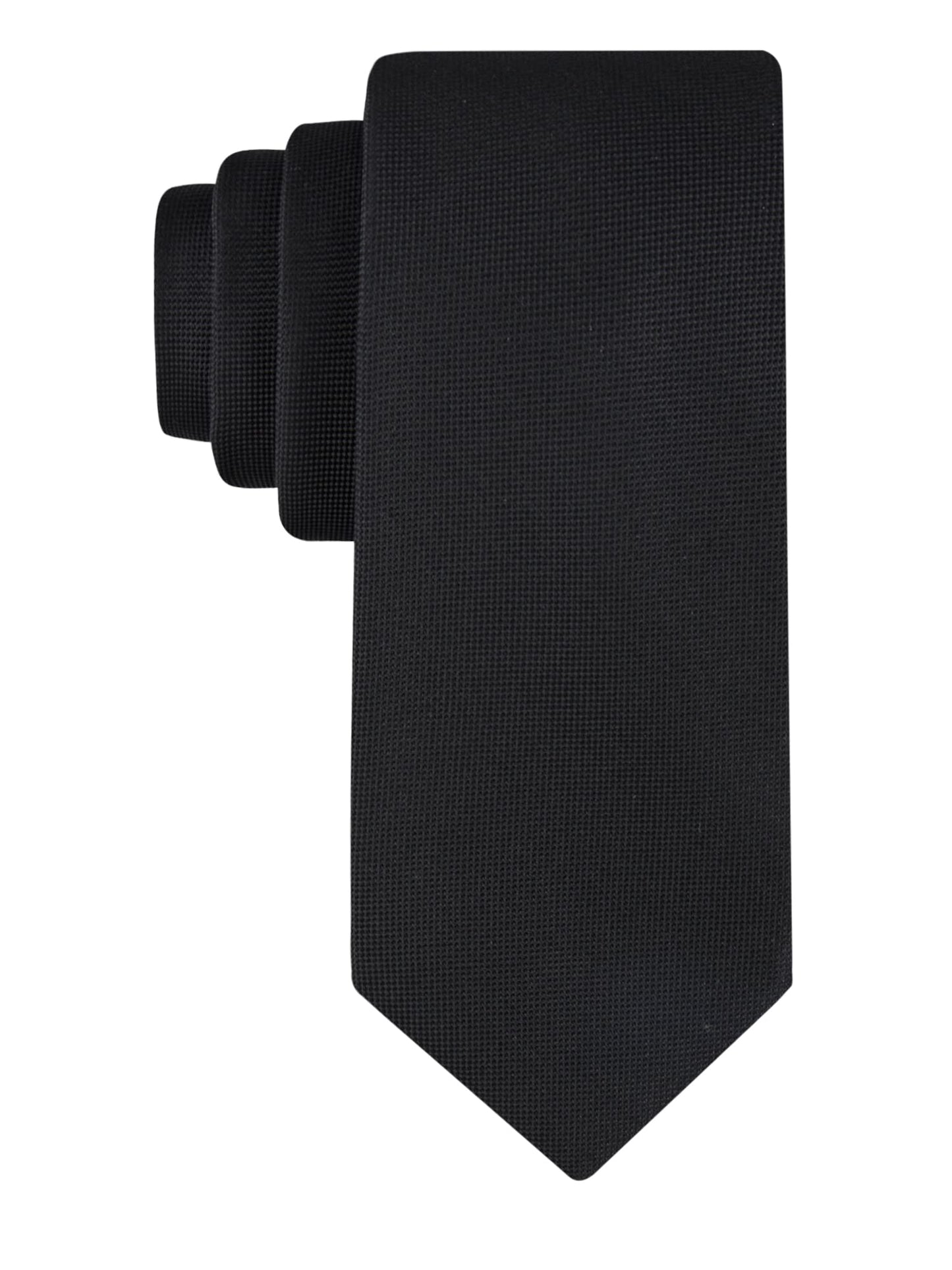 Calvin Klein Men's Classic Black Solid and Pattern Ties (Standard and Extra Long Sizes)