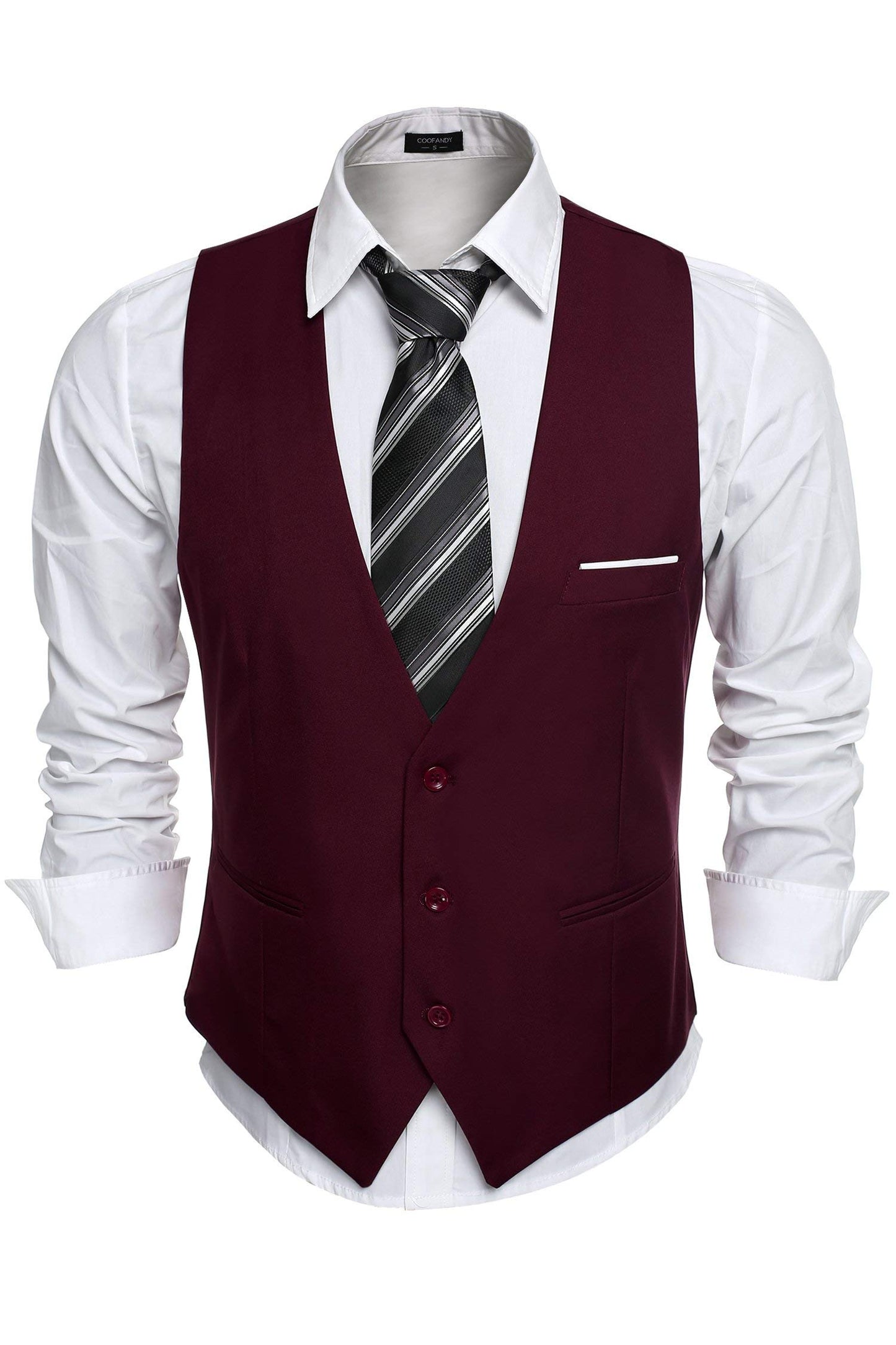 COOFANDY Men's Formal Suit Vest Slim Fit Casual Business Dress Waistcoat Vest