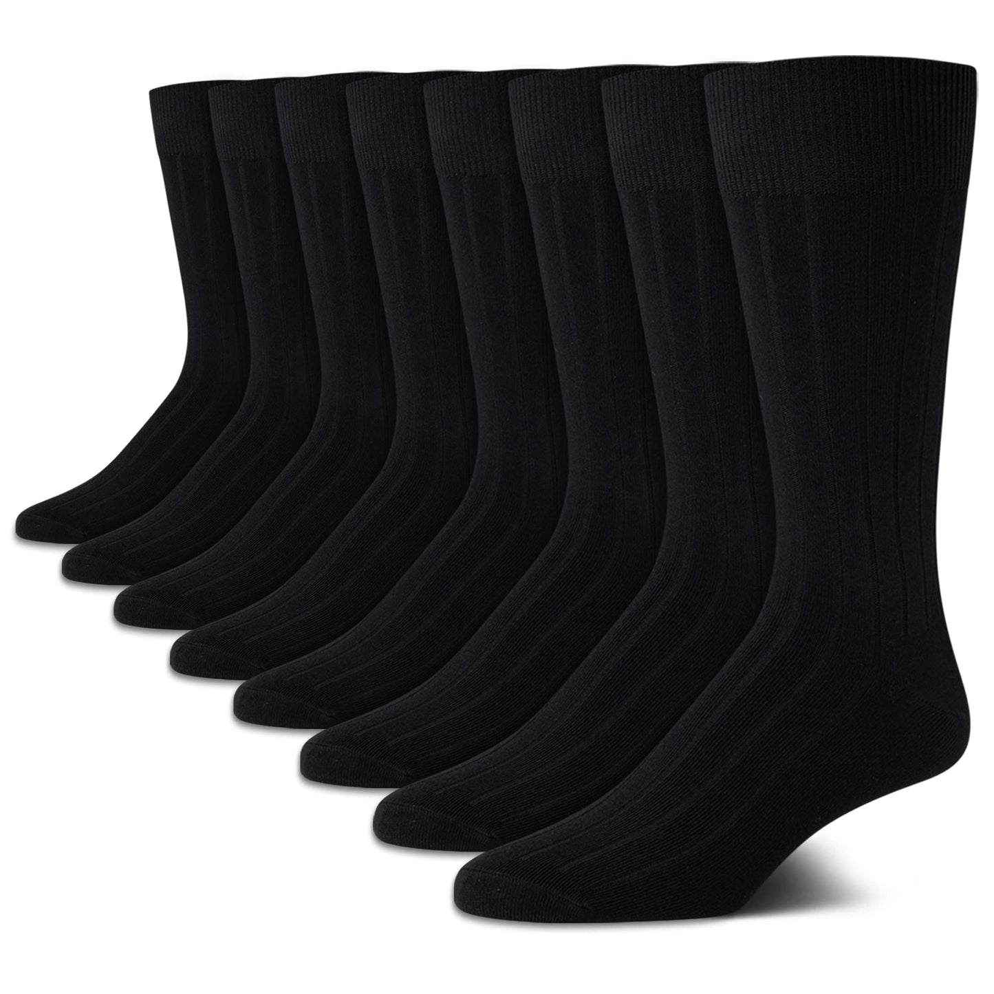 Calvin Klein Men's Dress Socks - Lightweight Cotton Blend Crew Socks (8 Pairs)