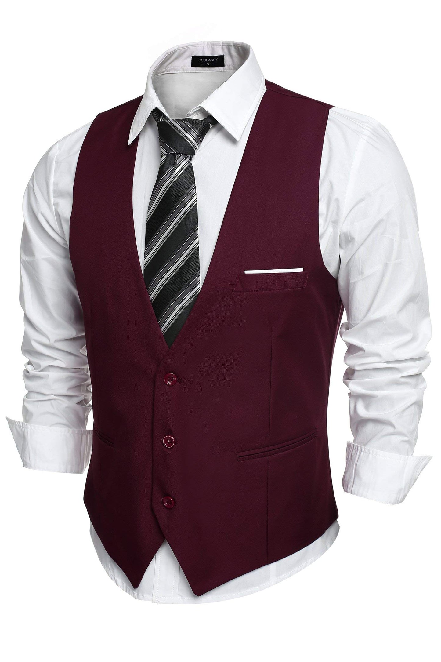 COOFANDY Men's Formal Suit Vest Slim Fit Casual Business Dress Waistcoat Vest