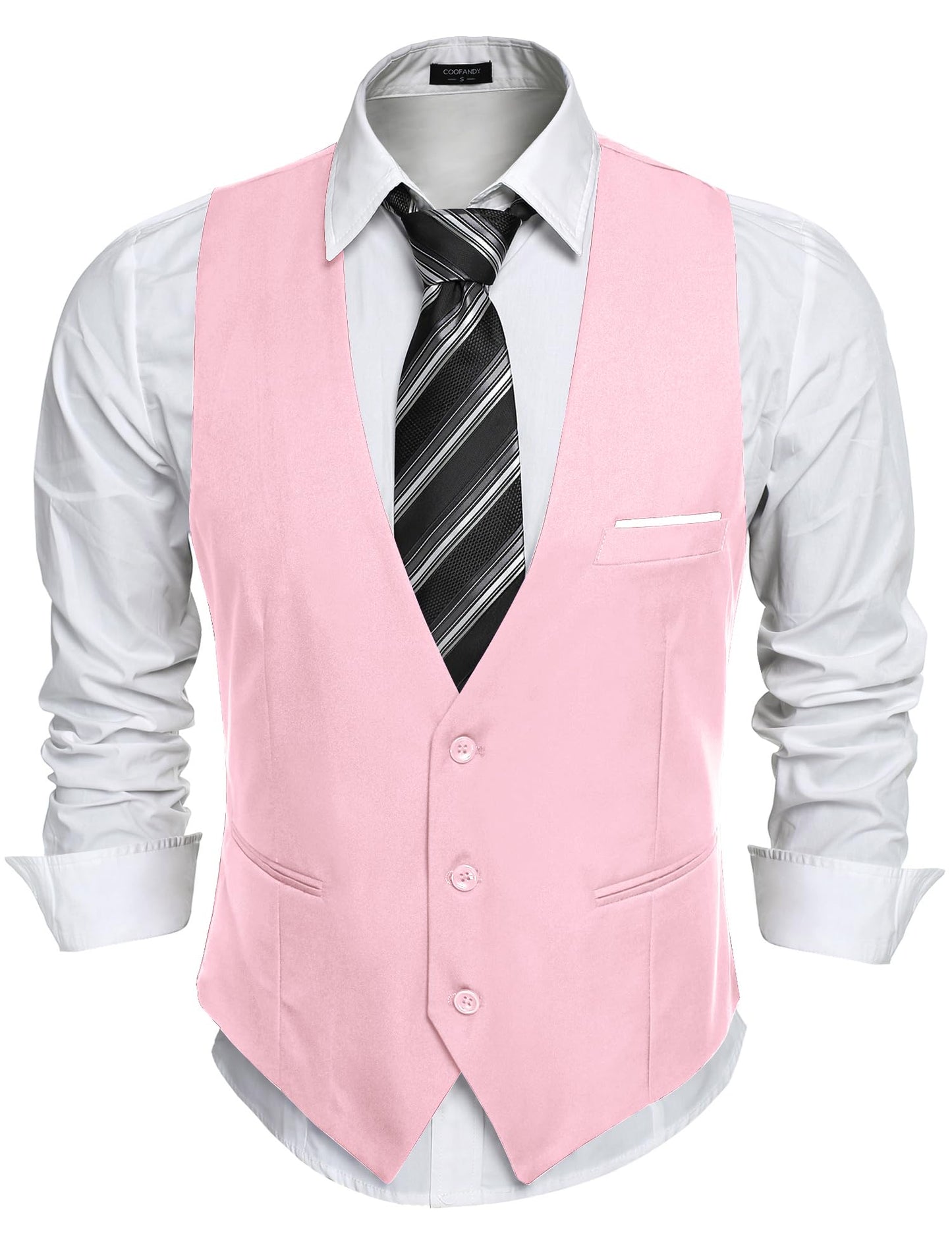 COOFANDY Men's Formal Suit Vest Slim Fit Casual Business Dress Waistcoat Vest