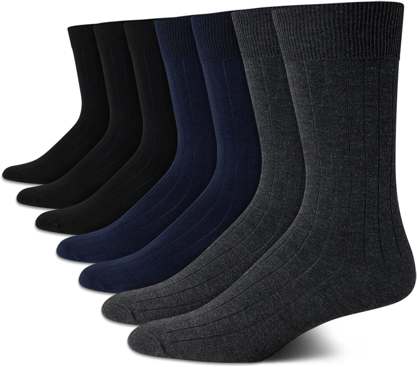 Van Heusen Men's Dress Socks - Lightweight Mid-Calf Crew Dress Socks (7 Packs)