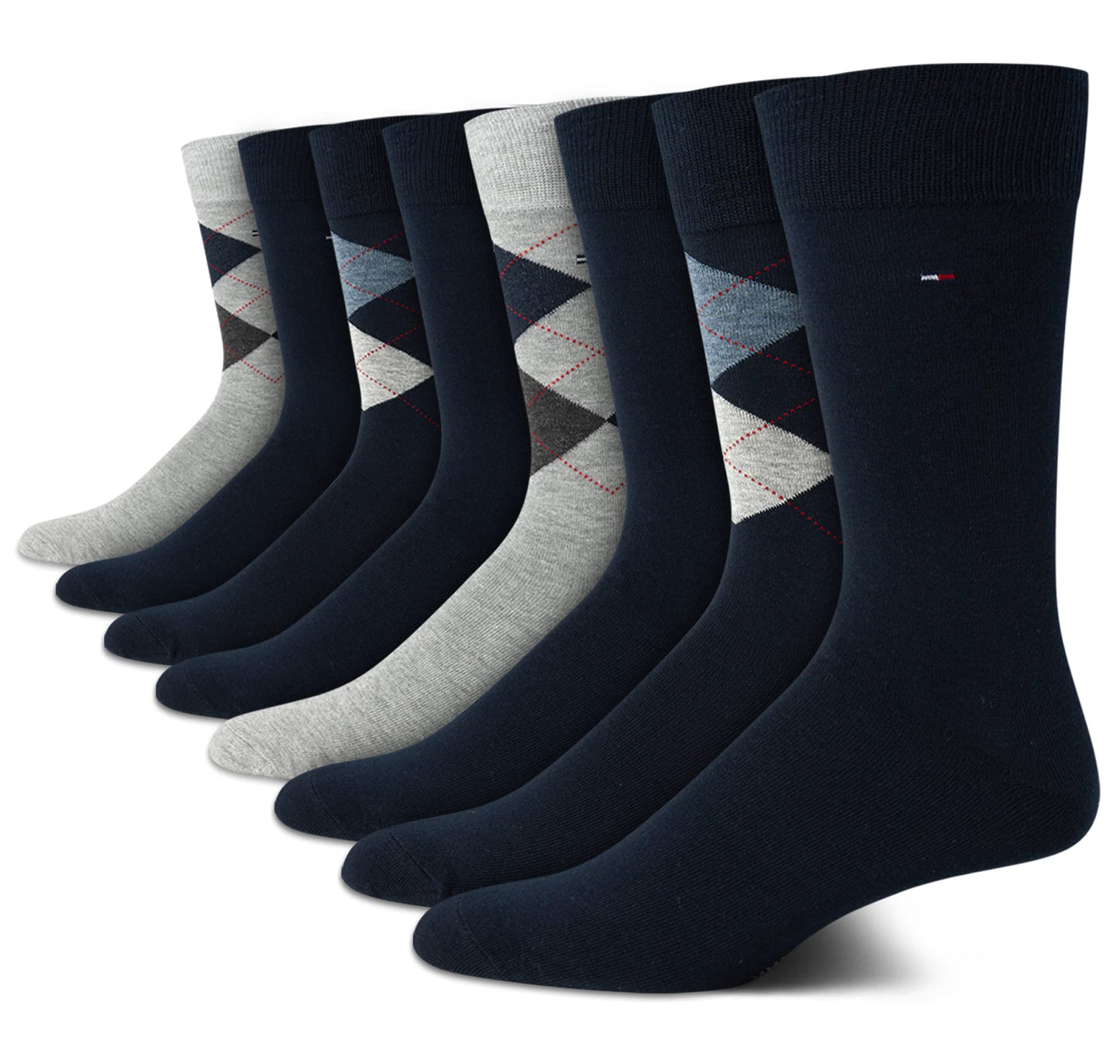 Tommy Hilfiger Men's Dress Socks-Lightweight Comfort Crew Sock(8 Pack)