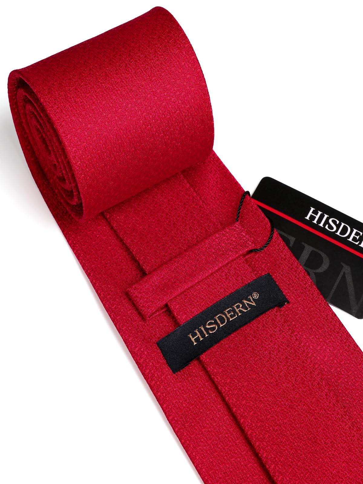 HISDERN Mens Ties Solid Color Ties for Men Formal Necktie with Pocket Square Set Satin Silk Neck Tie Handkerchiefs Set