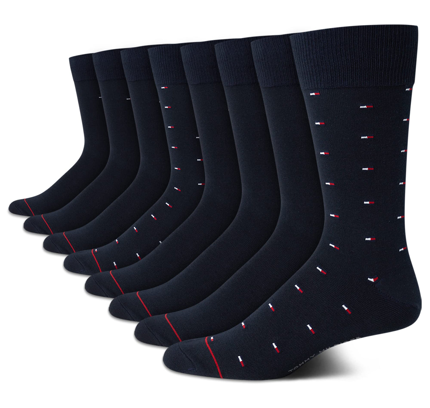 Tommy Hilfiger Men's Dress Socks-Lightweight Comfort Crew Sock(8 Pack)