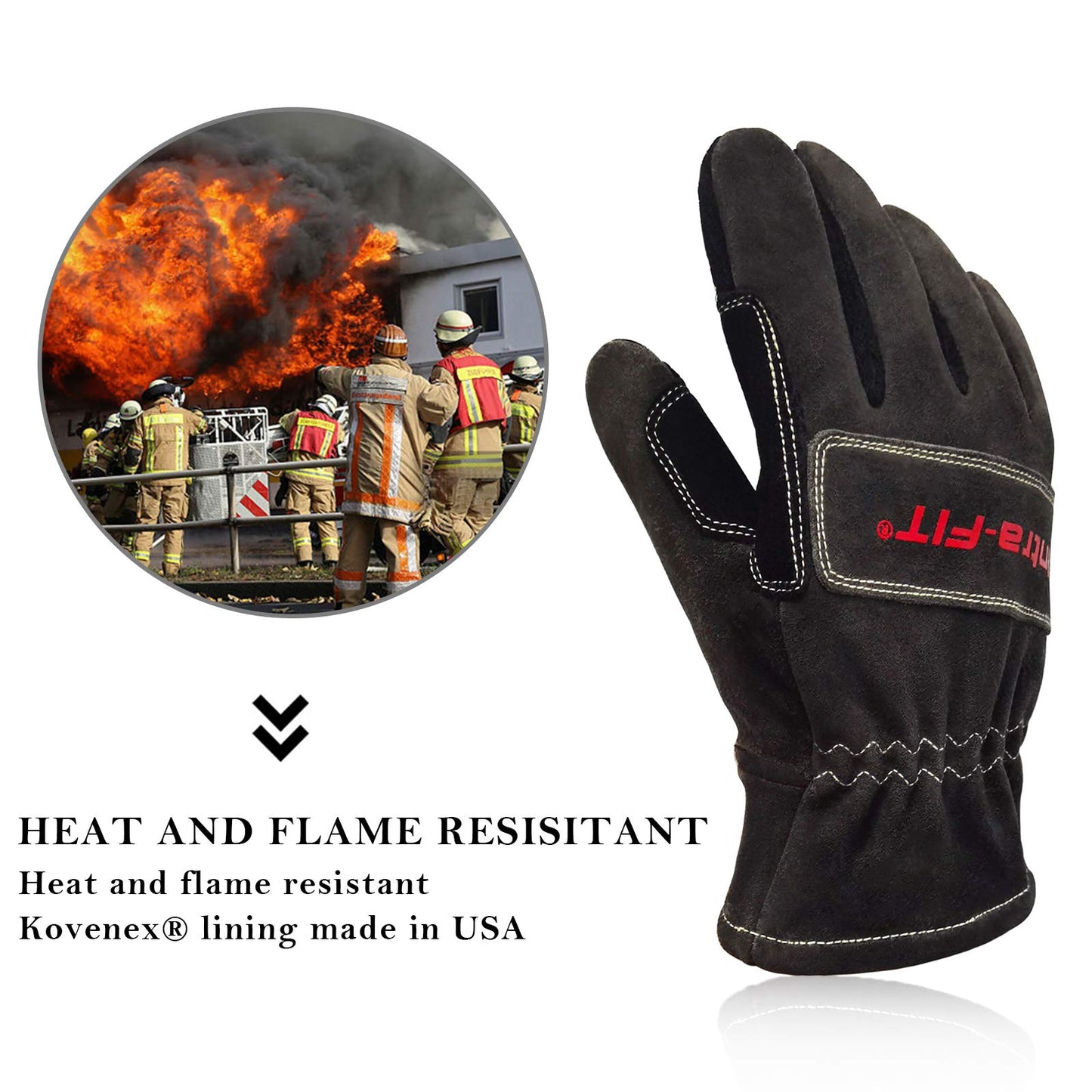 Structural Fire Fighter Glove,Heat Resistance, Flame resistance, Fire-fighting Gloves