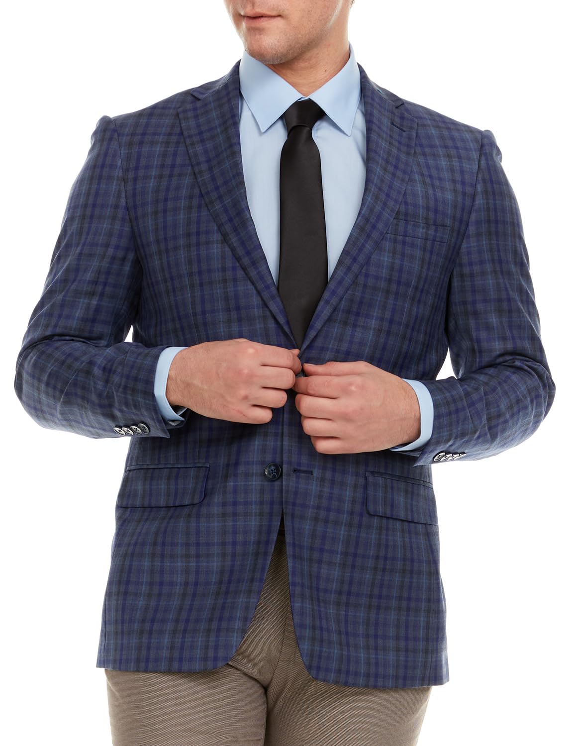 Adam Baker Men's Single Breasted Ultra Slim Fit Wool Blazer/Sport Coat - Many Styles and Colors