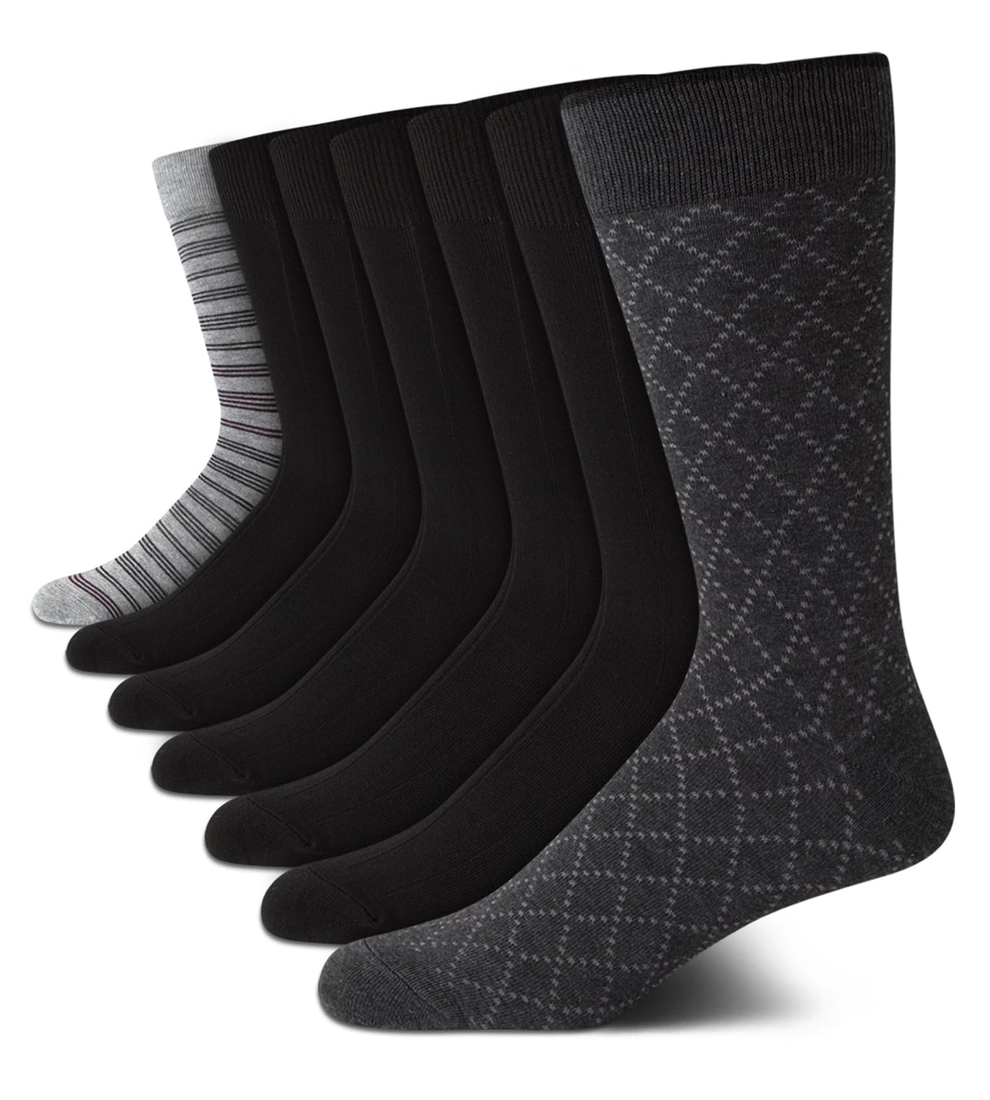 Van Heusen Men's Dress Socks - Lightweight Mid-Calf Crew Dress Socks (7 Packs)