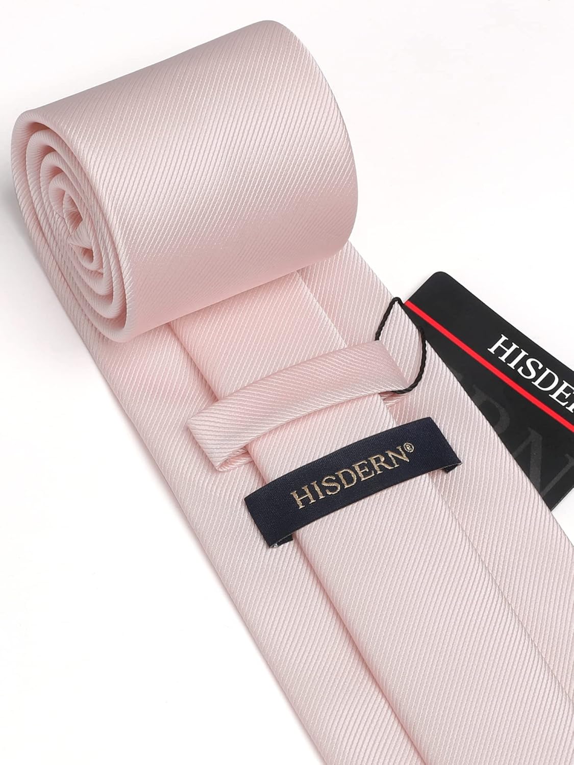 HISDERN Mens Ties Solid Color Ties for Men Formal Necktie with Pocket Square Set Satin Silk Neck Tie Handkerchiefs Set