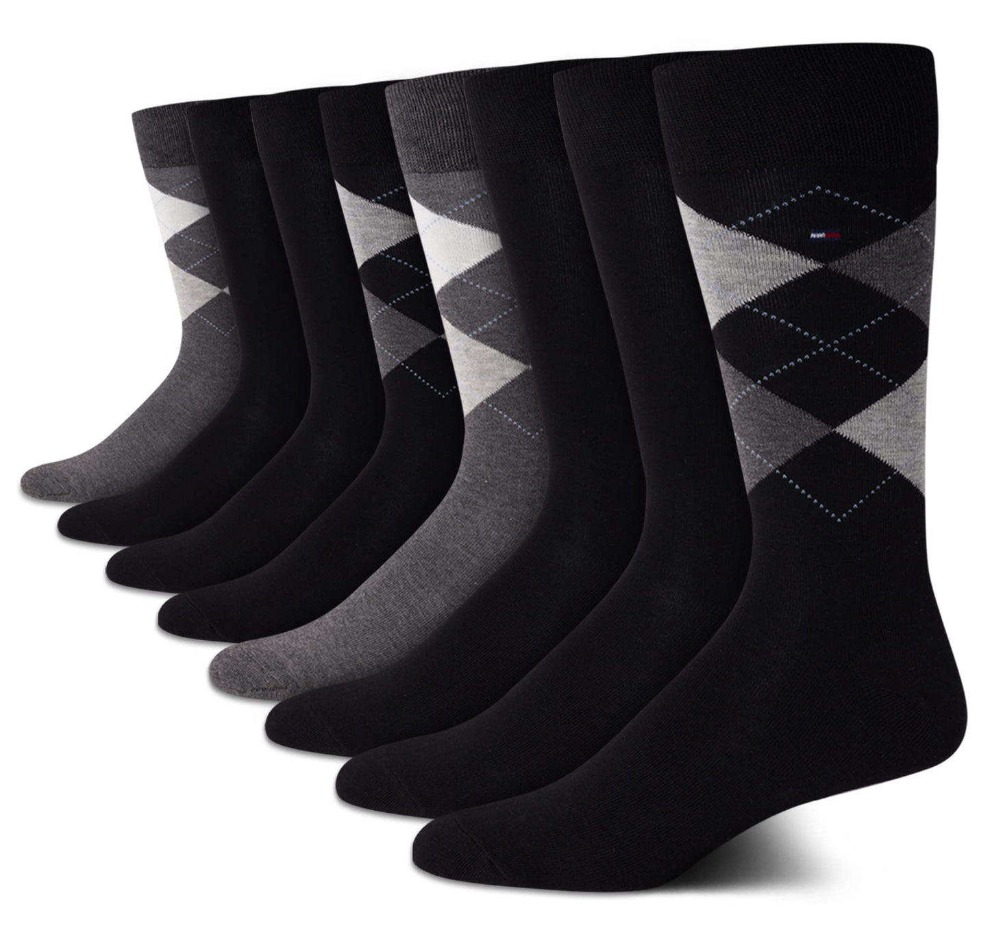 Tommy Hilfiger Men's Dress Socks-Lightweight Comfort Crew Sock(8 Pack)