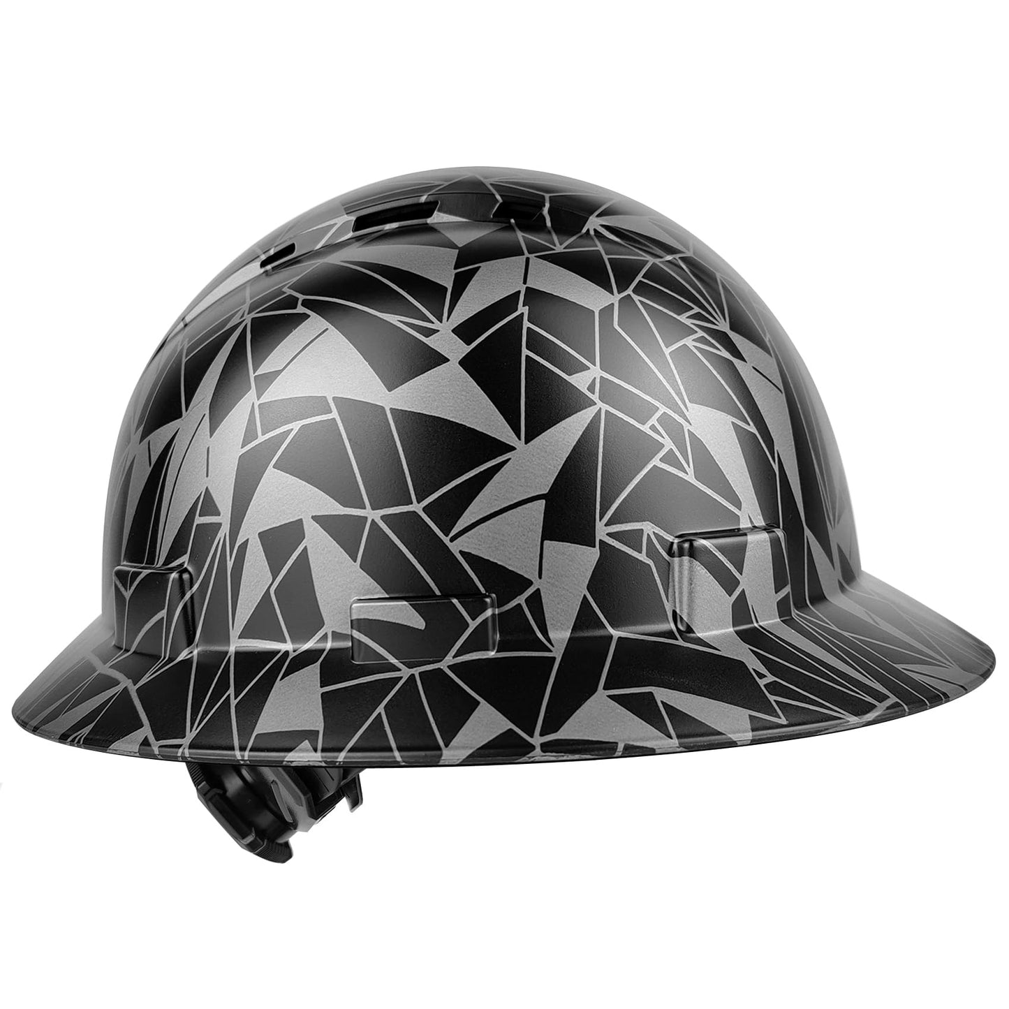 Full Brim Hard Hat - OSHA Safety Helmet Durable Lightweight Carbon Fiber Hard Hat, 6-Point Ratchet Suspension Protective Gear for Men and Women