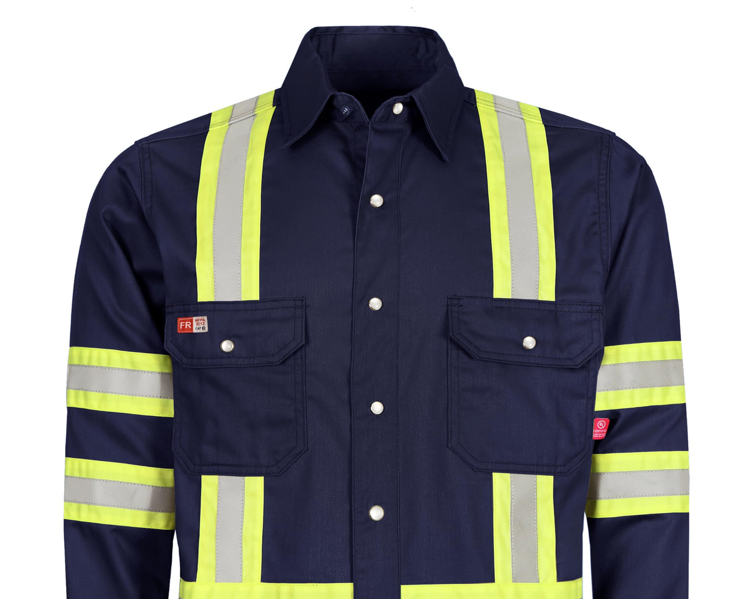 TICOMELA FR Shirts for Men High Visibility/Hi Vis Flame Resistant/Fire Retardant Shirt 6.5oz Men's Welding Shirts