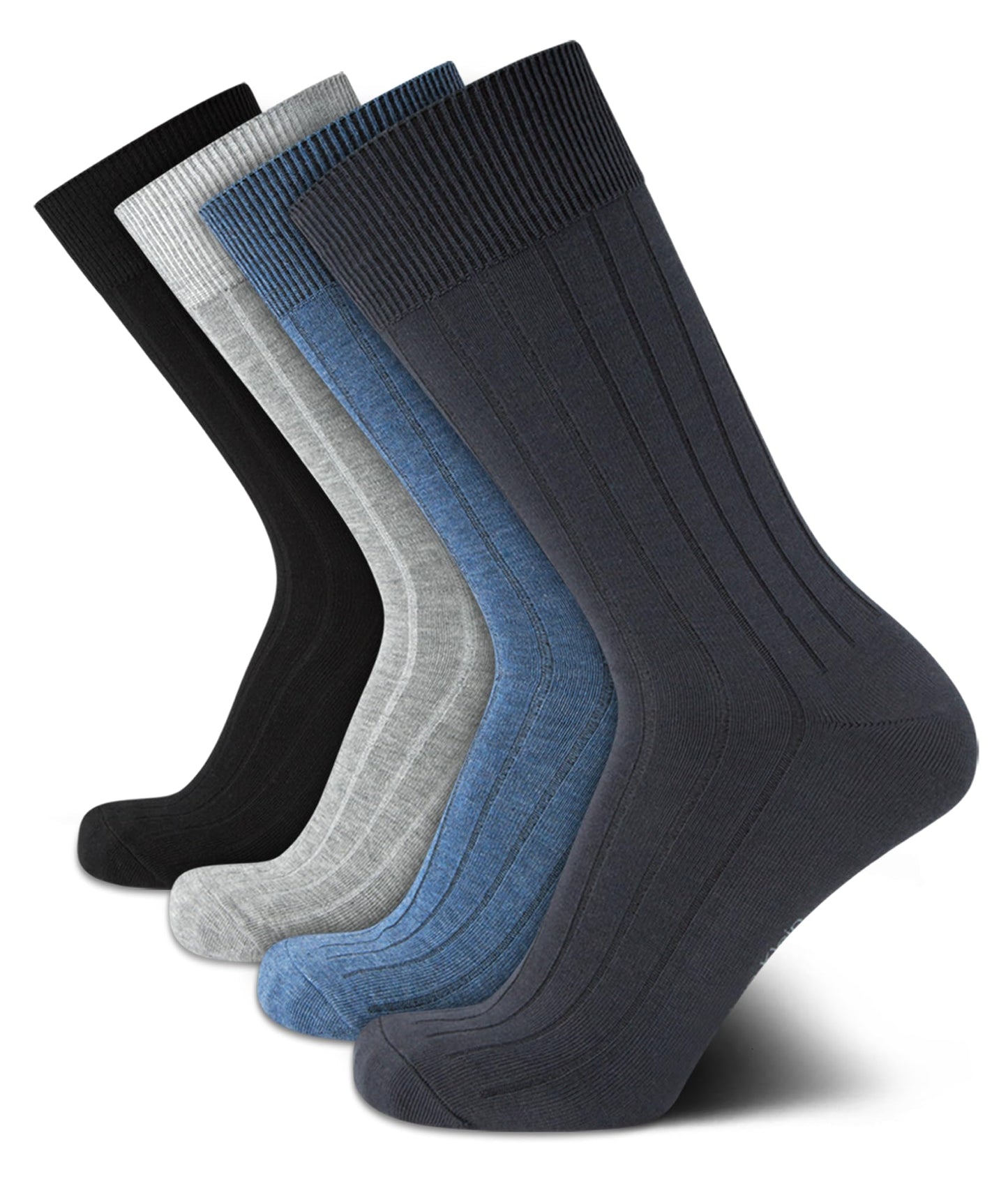 Calvin Klein Men's Crew Socks - 4 Pack Lightweight Combed Cotton Blend Dress Socks - Breathable Socks for Men (7-12)