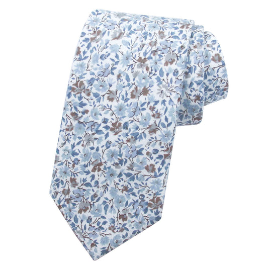 Mantieqingway Men Skinny Tie Cotton Floral Necktie for Wedding Groomsmen Tie