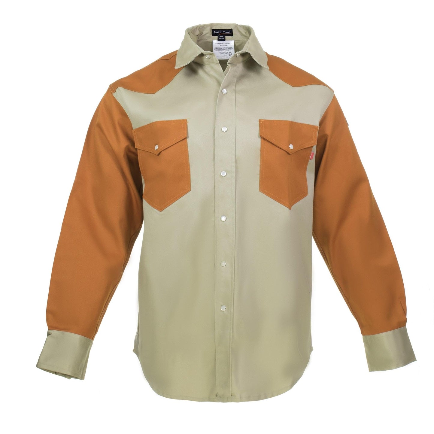 Just In Trend │Flame Resistant FR Shirt - 88/12 - Western Style - Two Tone