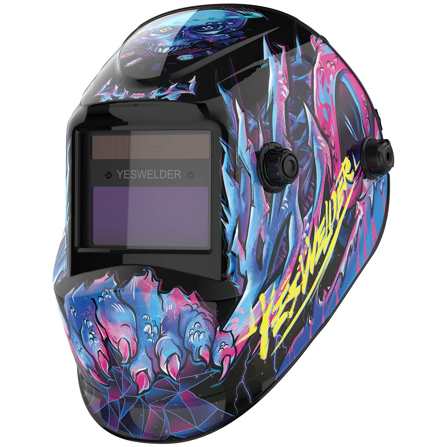 YESWELDER True Color Solar Powered Auto Darkening Welding Helmet, Wide Shade 4/9-13 for TIG MIG ARC Weld Hood Helmet LYG-L500A-VM