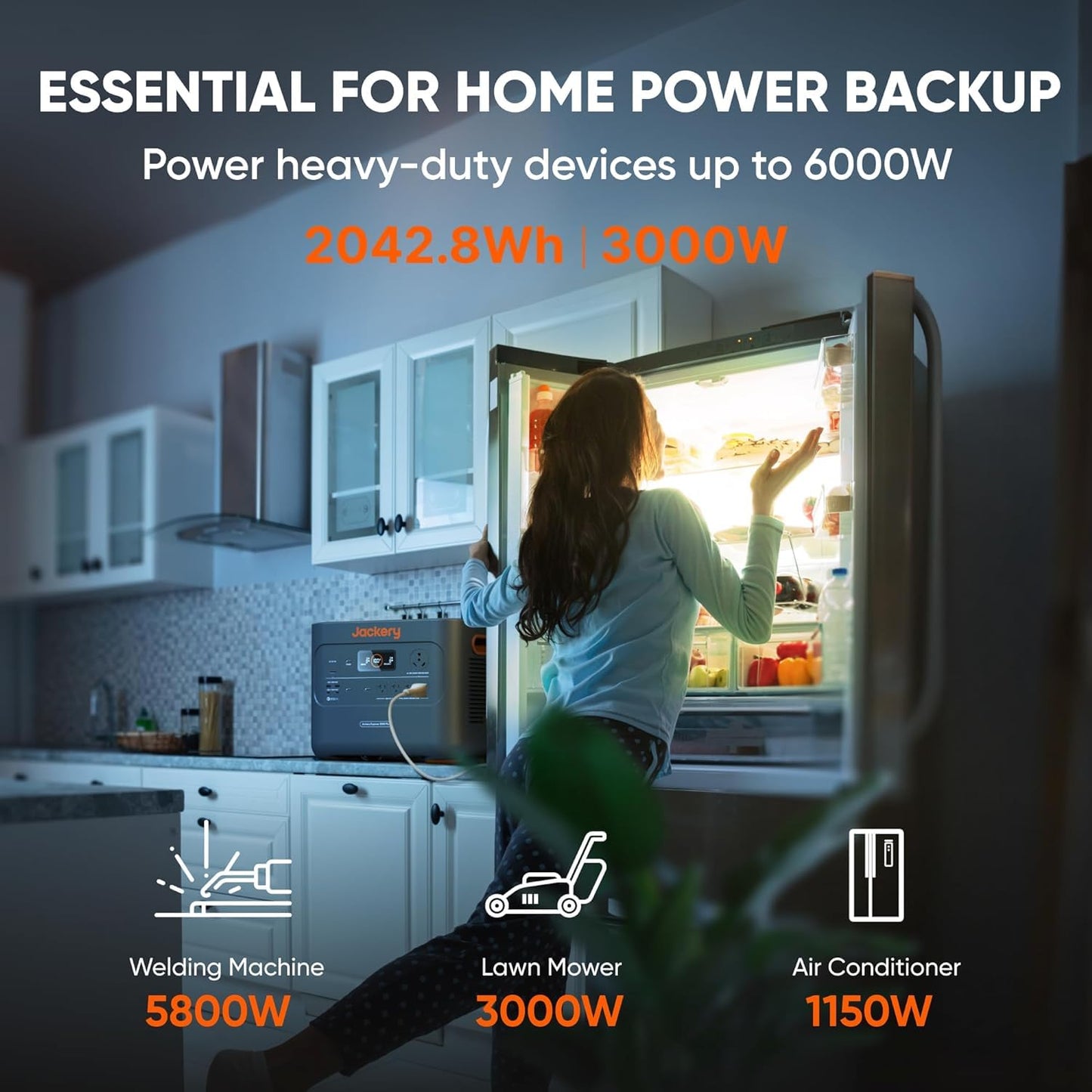 Jackery Portable Power Station Explorer 2000 Plus, Solar Generator with 2042Wh LiFePO4 Battery 3000W Output, Expandable to 24kWh 6000W, for Outdoor RV Camping & Emergency (Solar Panel Optional)