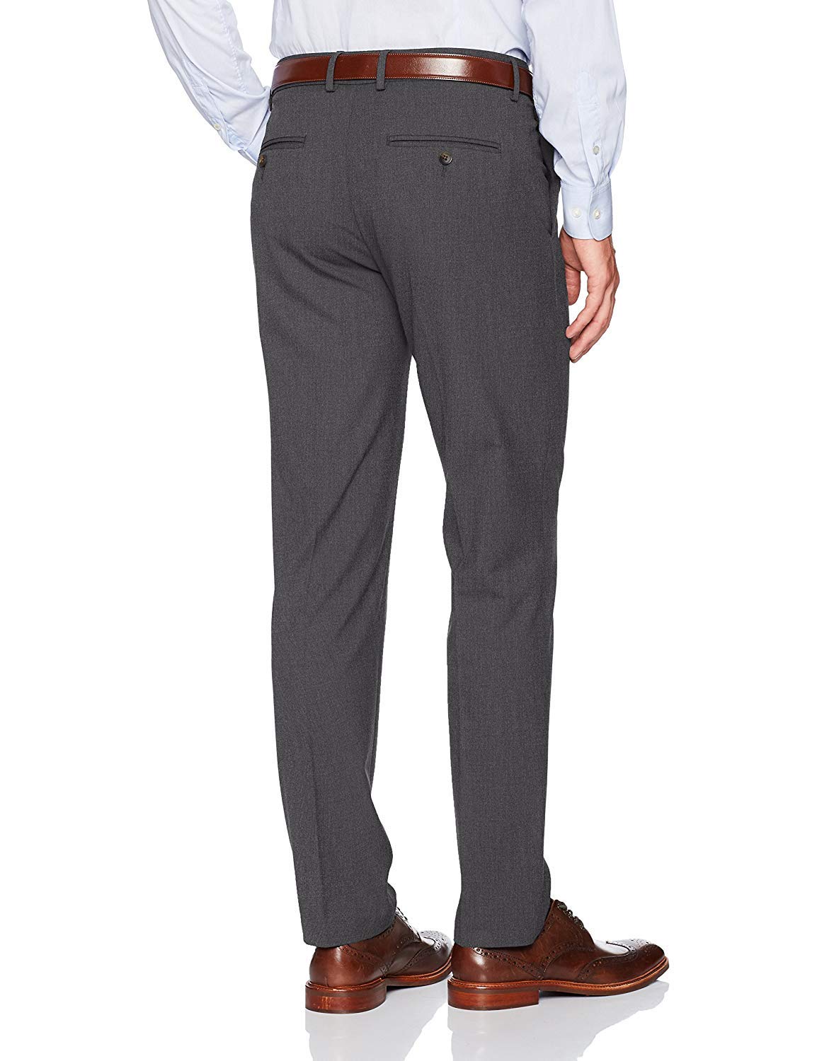 HAGGAR Mens 4 Way Stretch Slim Fit Flat Front Dress Pant