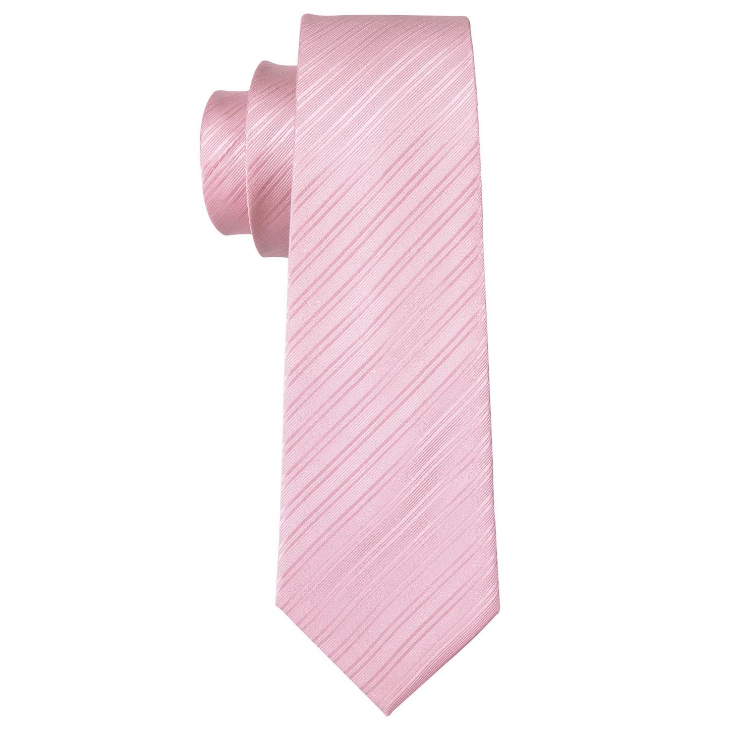 Barry.Wang Stripe Men Ties Set Classic WOVEN Necktie with Handkerchief Cufflinks Formal