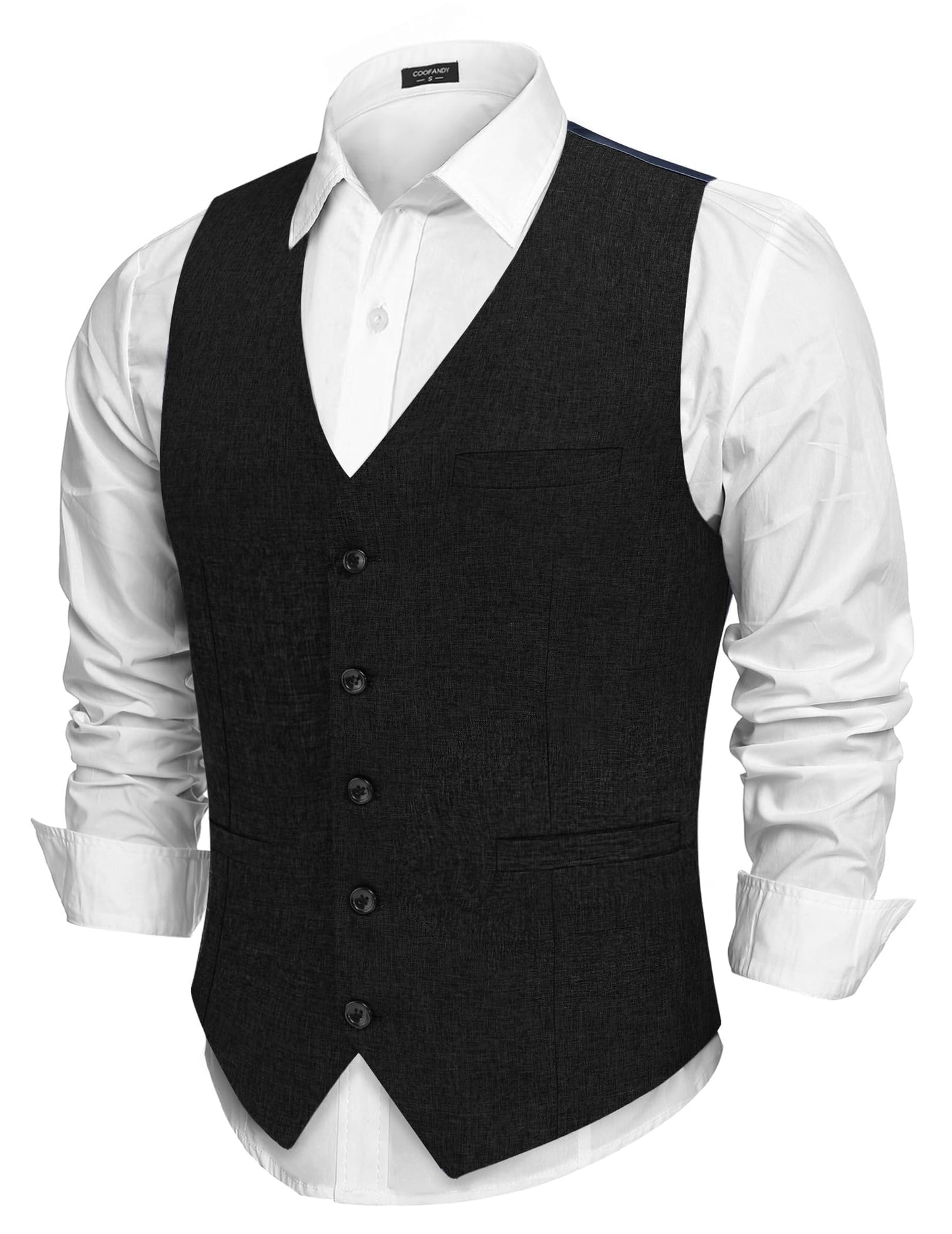 COOFANDY Men Casual Suit Vest Slim Fit Formal Vest Business Wedding Waistcoat