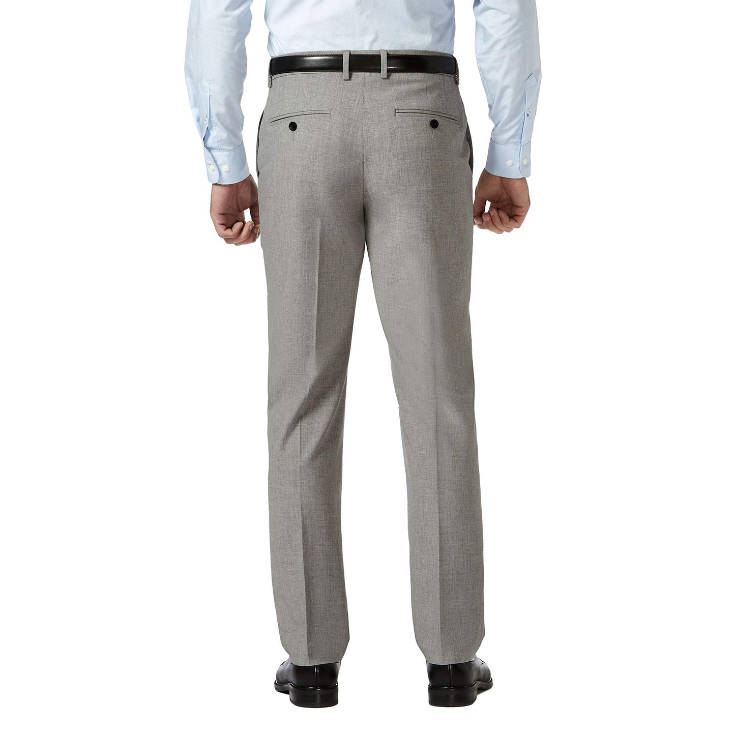 HAGGAR Mens 4 Way Stretch Slim Fit Flat Front Dress Pant