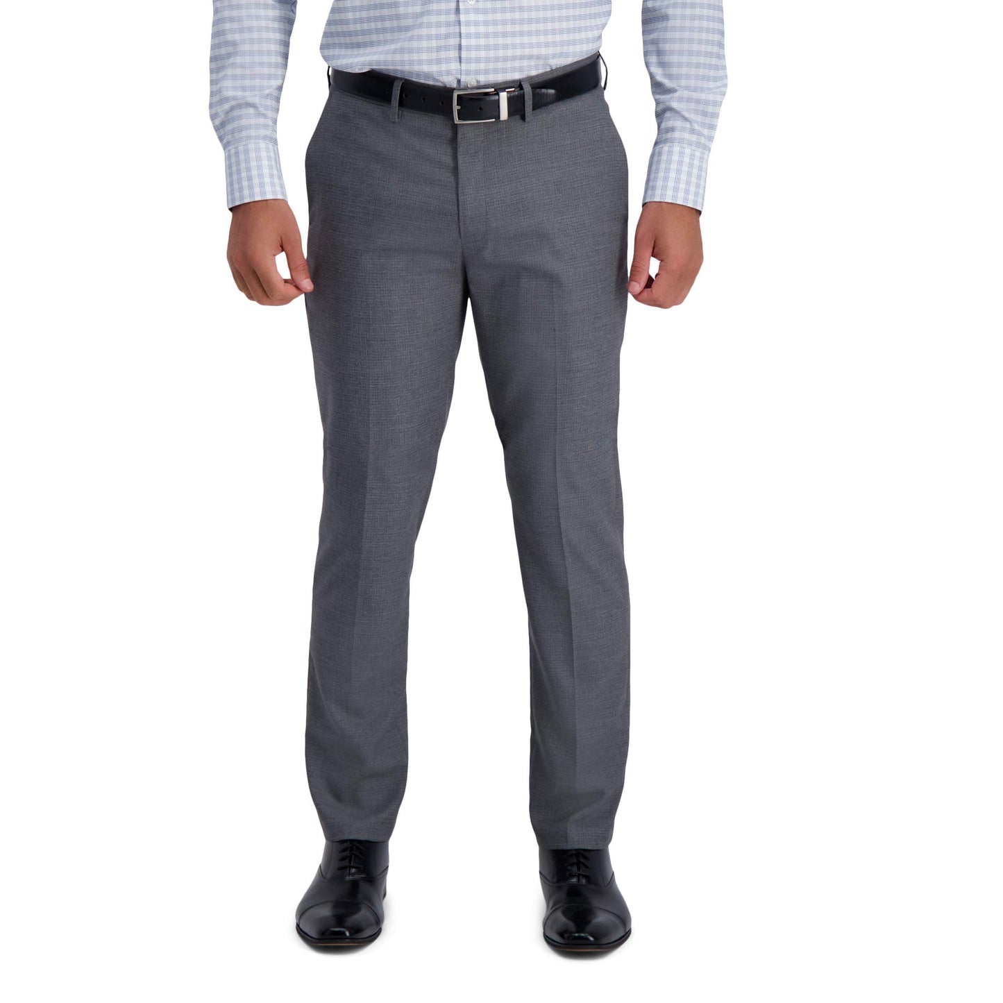 HAGGAR Mens 4 Way Stretch Slim Fit Flat Front Dress Pant