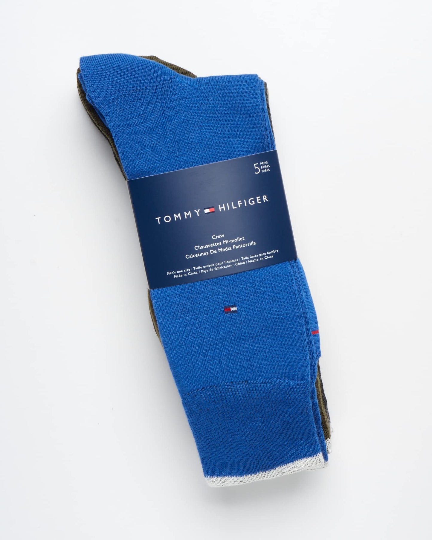 Tommy Hilfiger Men's Dress Socks - 5 Pack Lightweight Patterned Comfort Crew Socks for Men - Mens Long Work Socks (Size 7-12)