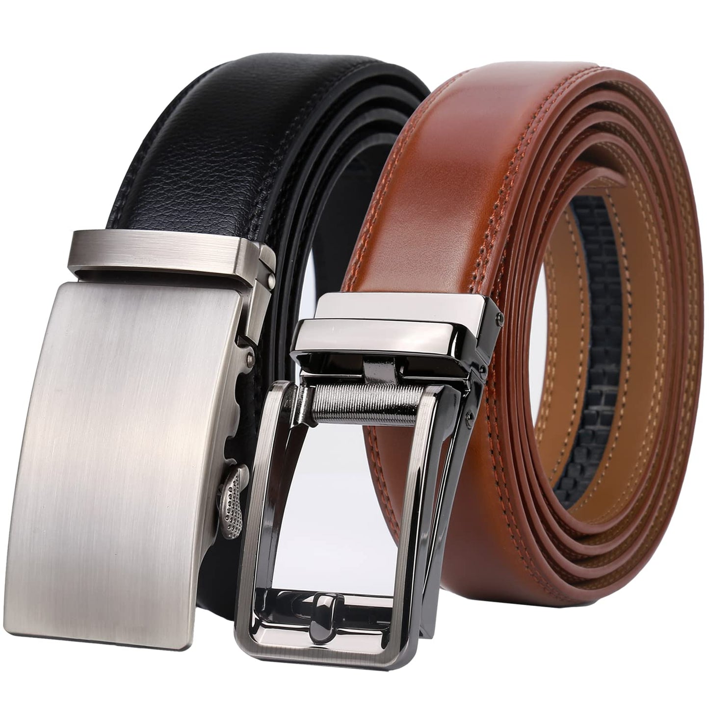 Lavemi Men's Real Leather Ratchet Dress Casual Belt, Cut to Exact Fit,Elegant Gift Box