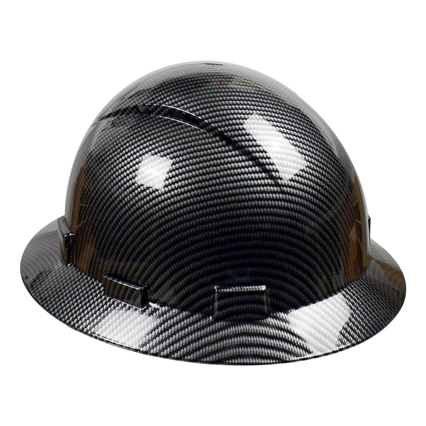 Full Brim Hard Hat - OSHA Safety Helmet Durable Lightweight Carbon Fiber Hard Hat, 6-Point Ratchet Suspension Protective Gear for Men and Women