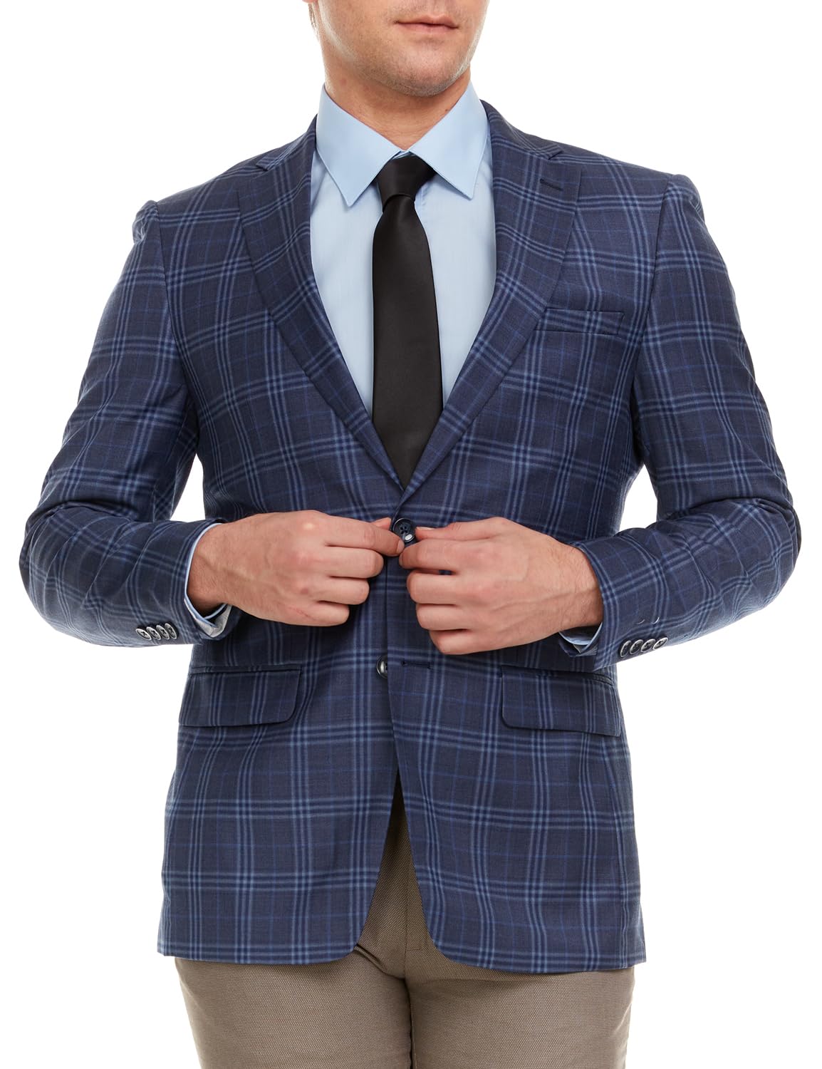 Adam Baker Men's Single Breasted Ultra Slim Fit Wool Blazer/Sport Coat - Many Styles and Colors