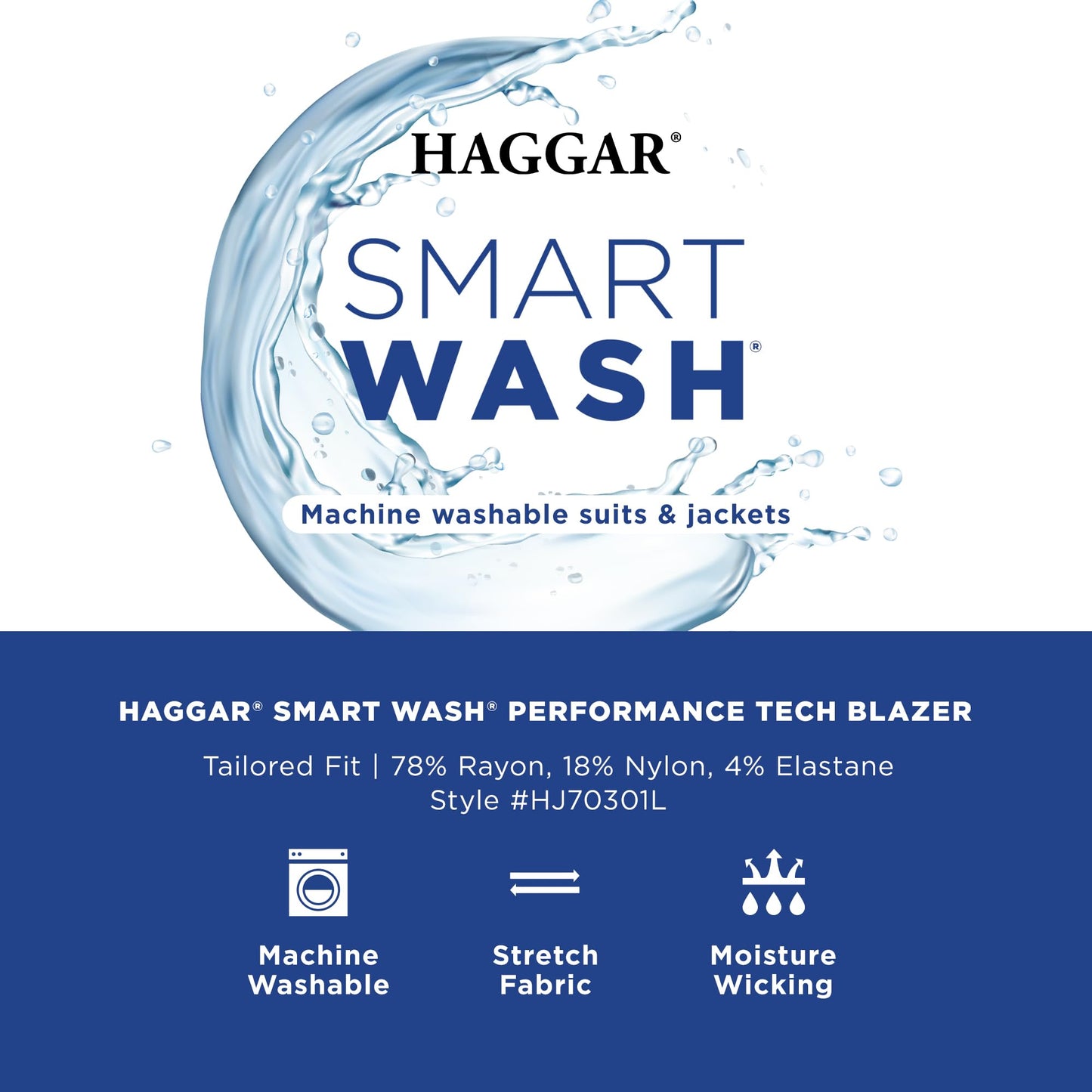 HAGGAR mens Smart Wash Highland Blazer