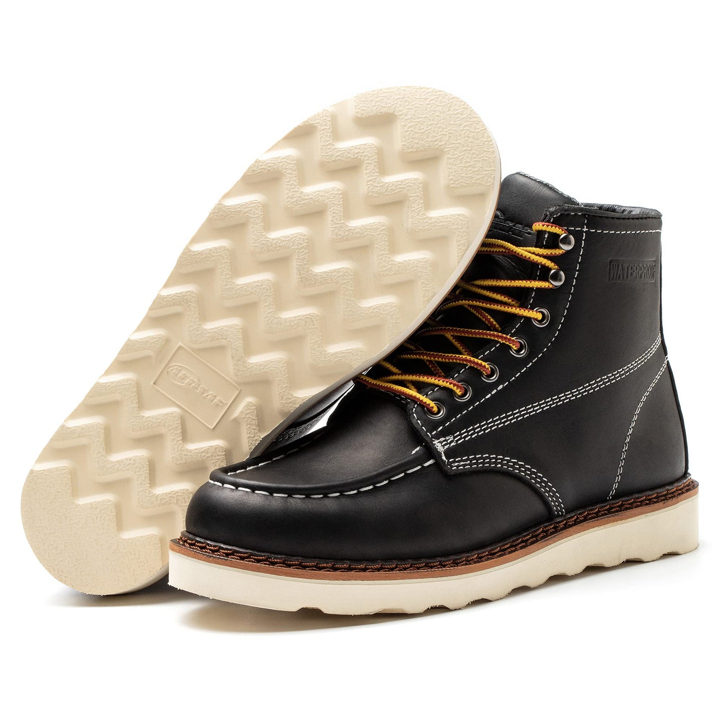 Work Boots for Men - 6 Inch Wedge Soft Toe Mens Work Boots, Waterproof Construction Work Shoes