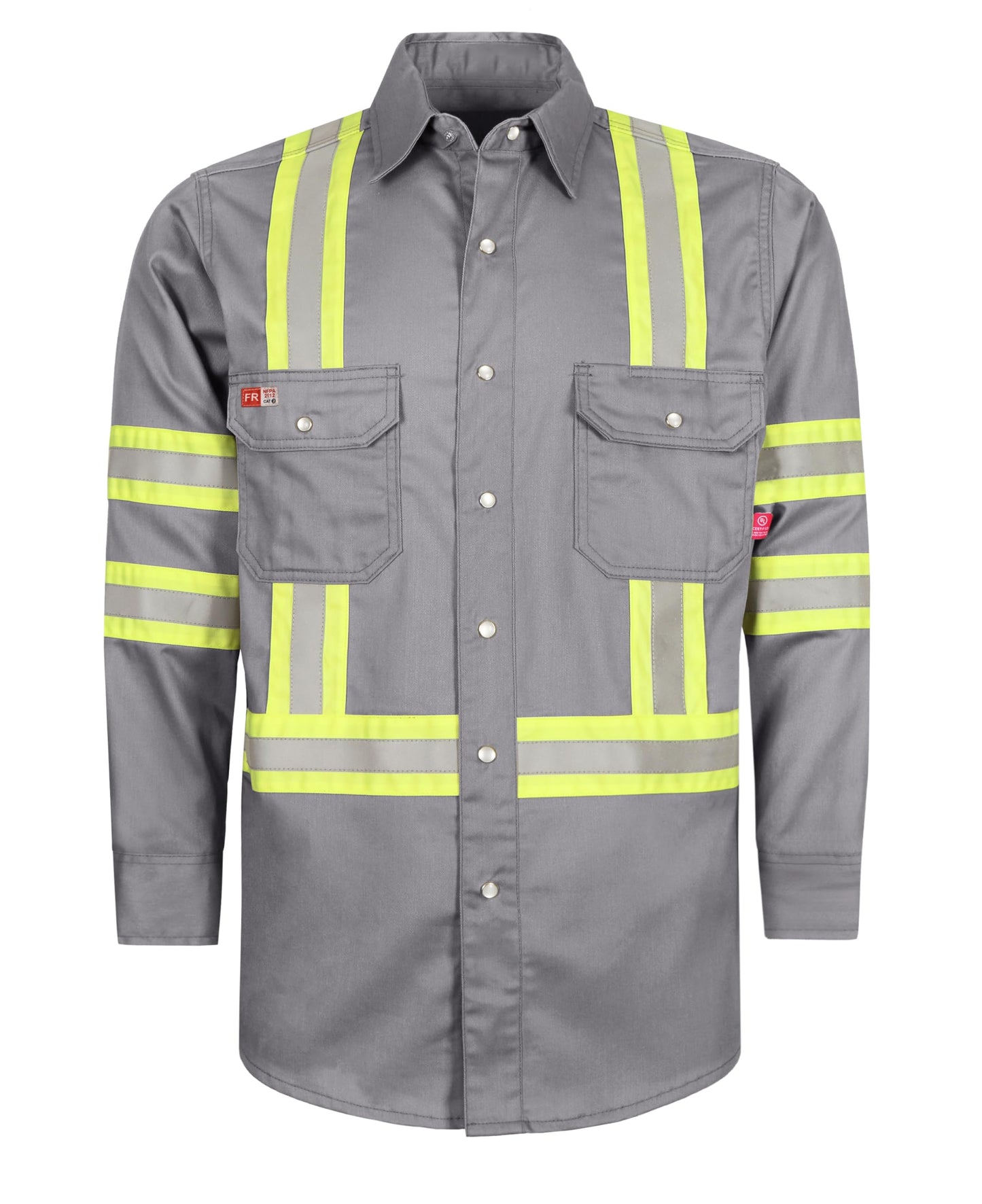 TICOMELA FR Shirts for Men High Visibility/Hi Vis Flame Resistant/Fire Retardant Shirt 6.5oz Men's Welding Shirts