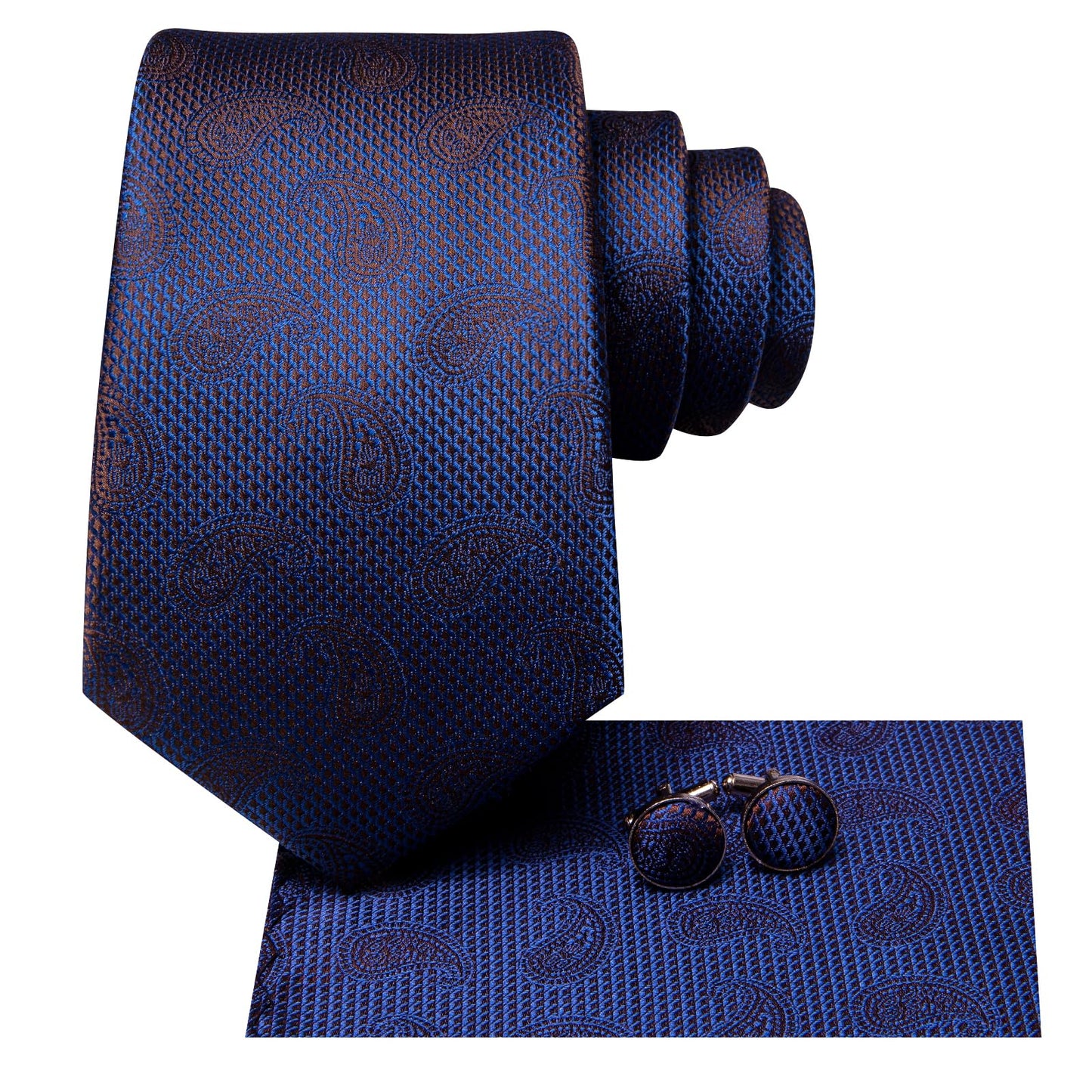 Hi-Tie Silk Paisley Ties for Men Necktie Pocket Square Cufflinks Set Foral Tie Sets Formal Business