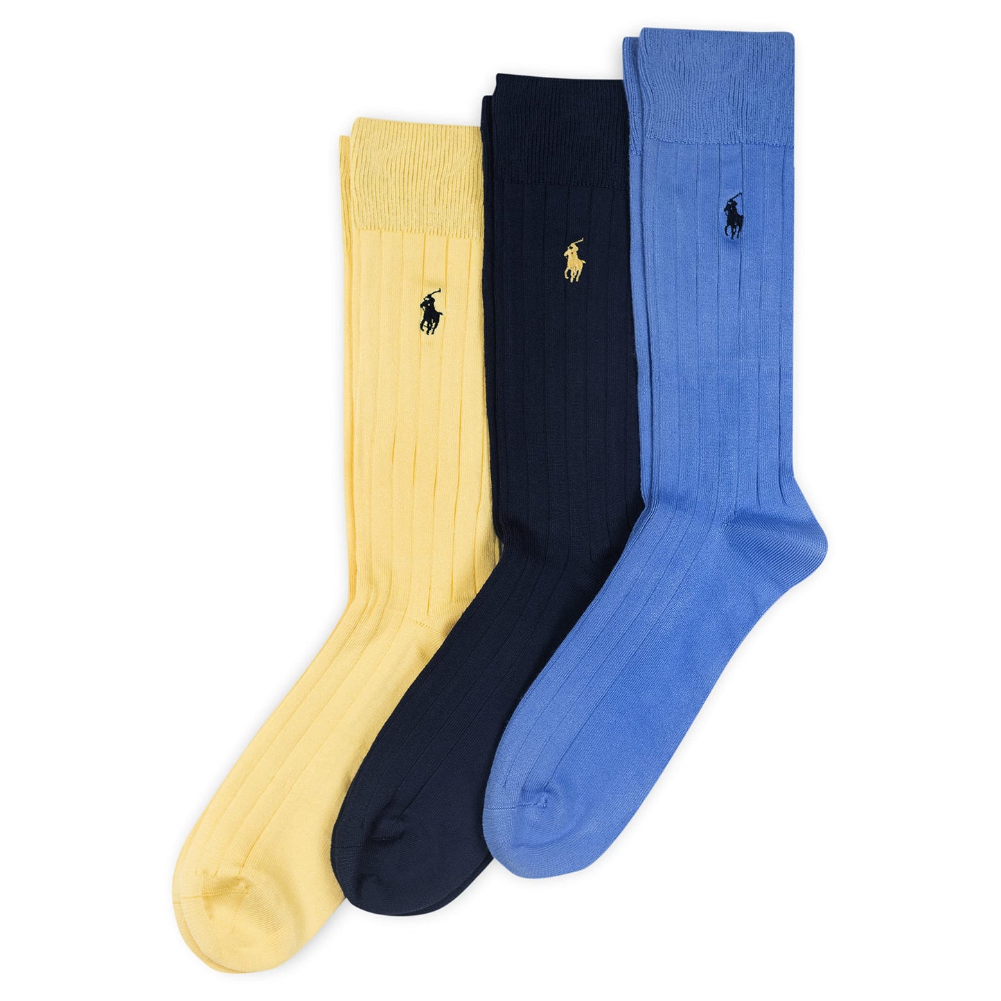 Polo Ralph Lauren Men's Super Soft Ribbed Dress Crew Socks -3 Pair Pack- Lightweight Comfort