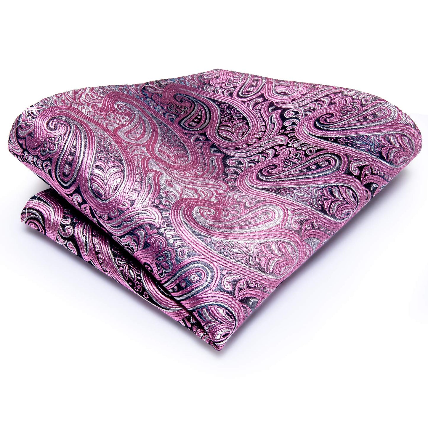 Dubulle Mens Tie Set Solid Paisley Silk Striped Necktie for Men with Cufflinks Tie and Pocket Square