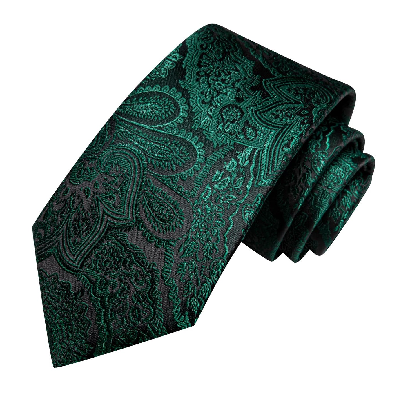 Dubulle Mens Tie Set Solid Paisley Silk Striped Necktie for Men with Cufflinks Tie and Pocket Square