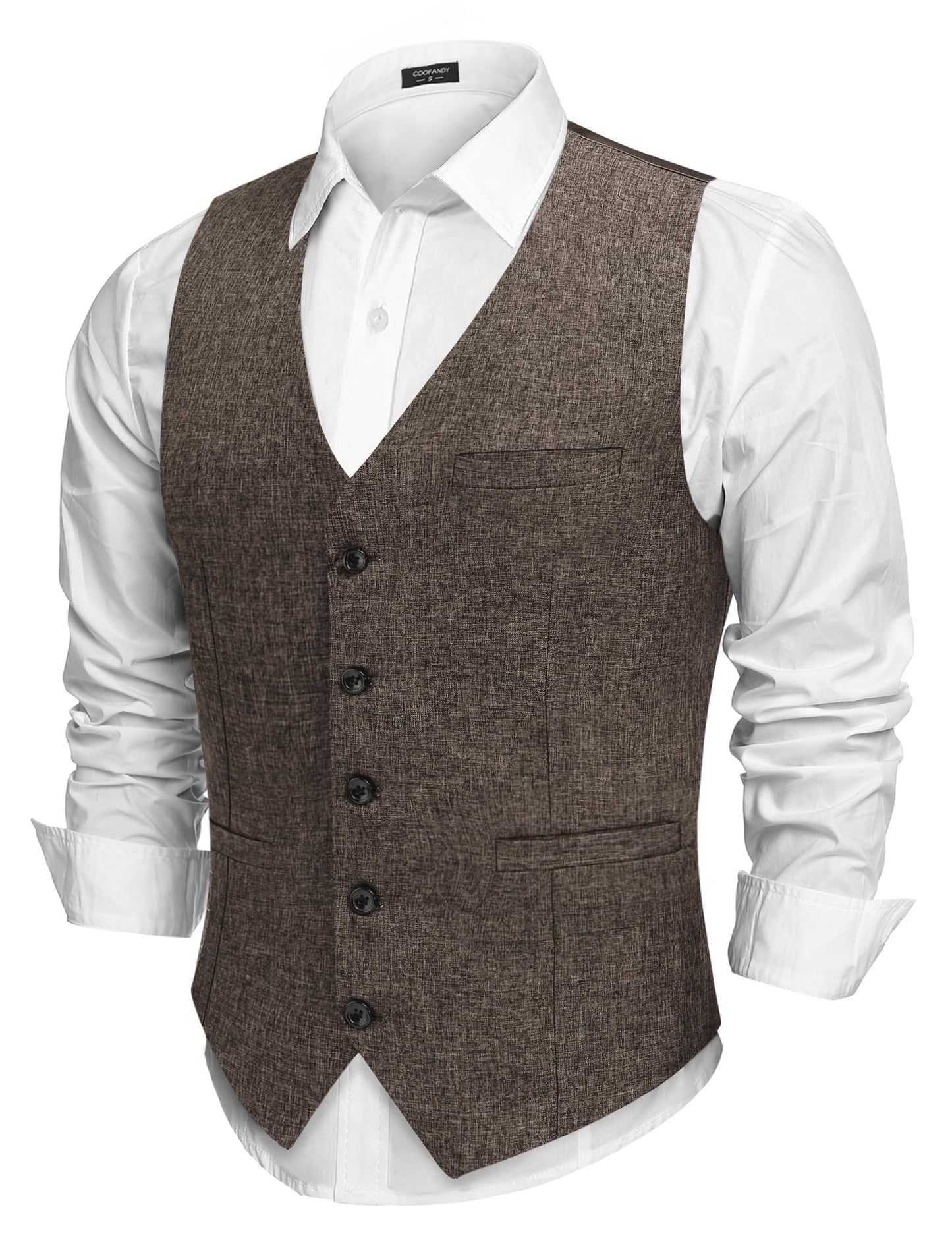 COOFANDY Men Casual Suit Vest Slim Fit Formal Vest Business Wedding Waistcoat