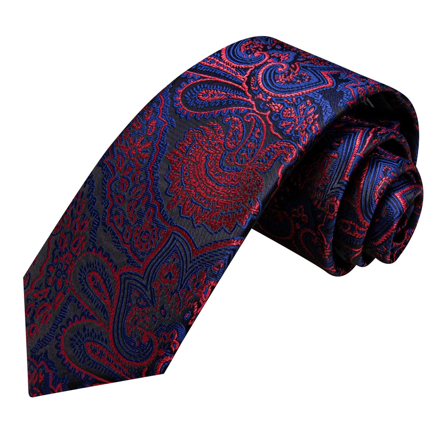 Hi-Tie Silk Paisley Ties for Men Necktie Pocket Square Cufflinks Set Foral Tie Sets Formal Business