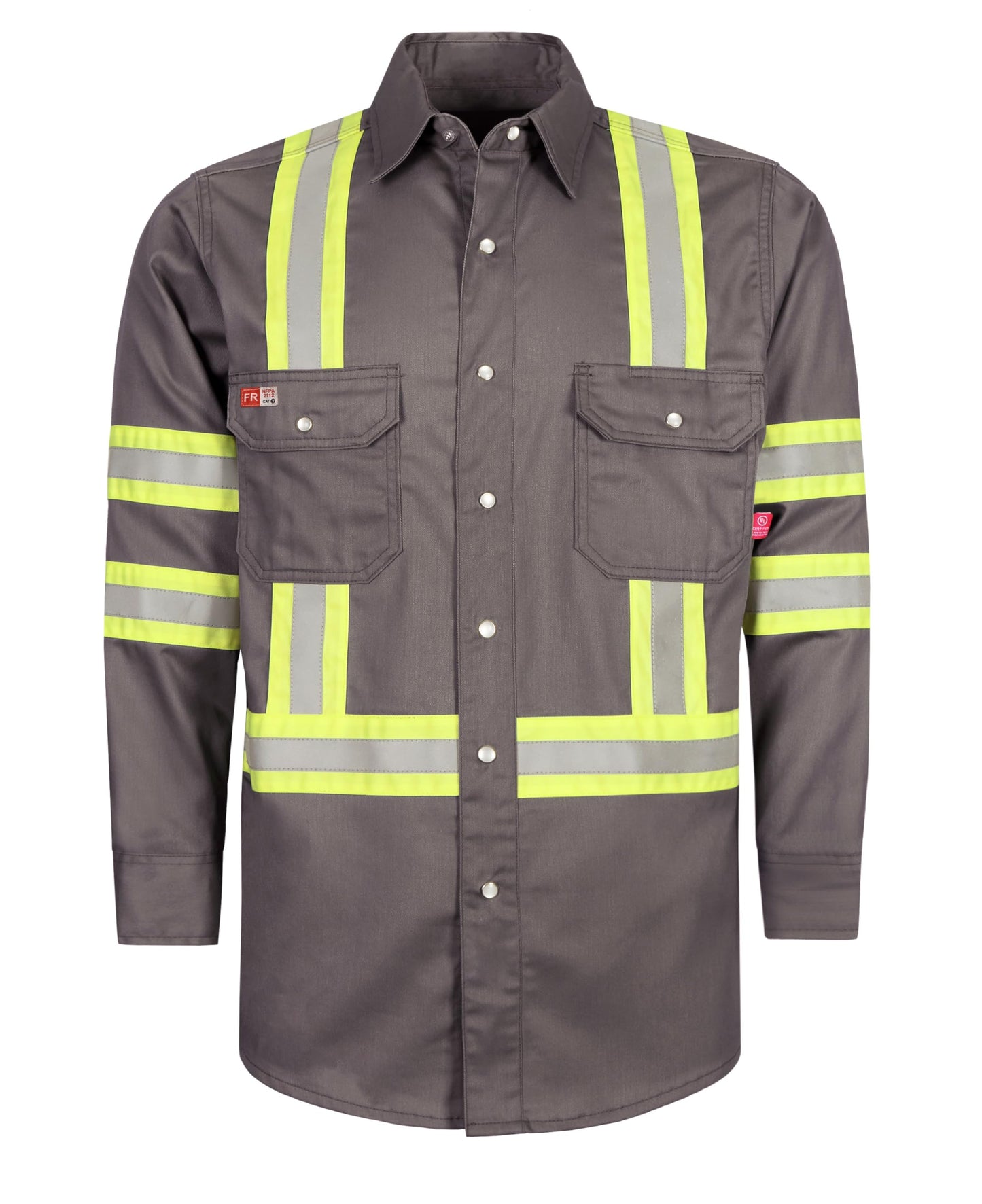 TICOMELA FR Shirts for Men High Visibility/Hi Vis Flame Resistant/Fire Retardant Shirt 6.5oz Men's Welding Shirts