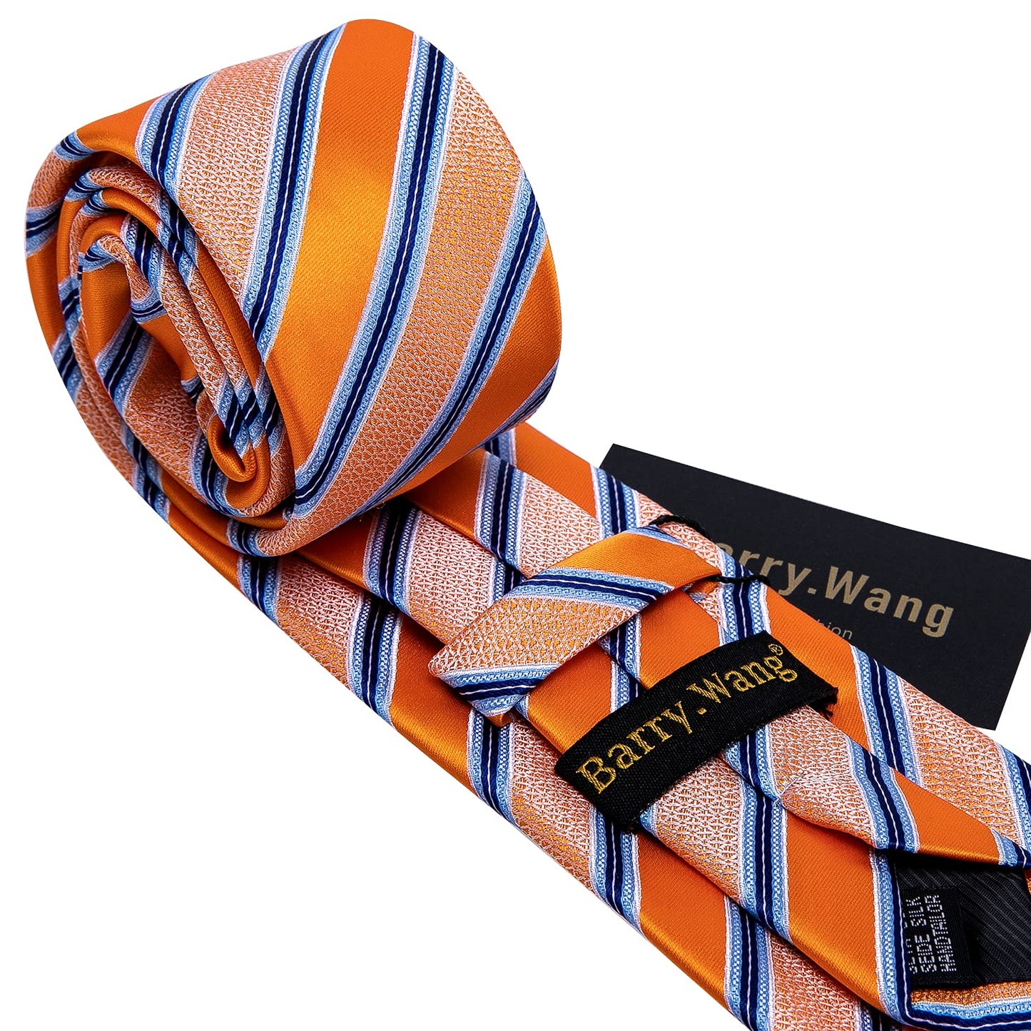 Barry.Wang Designer Classic Ties for Men Set Formal Pocket Square Cufflink Check Plaid