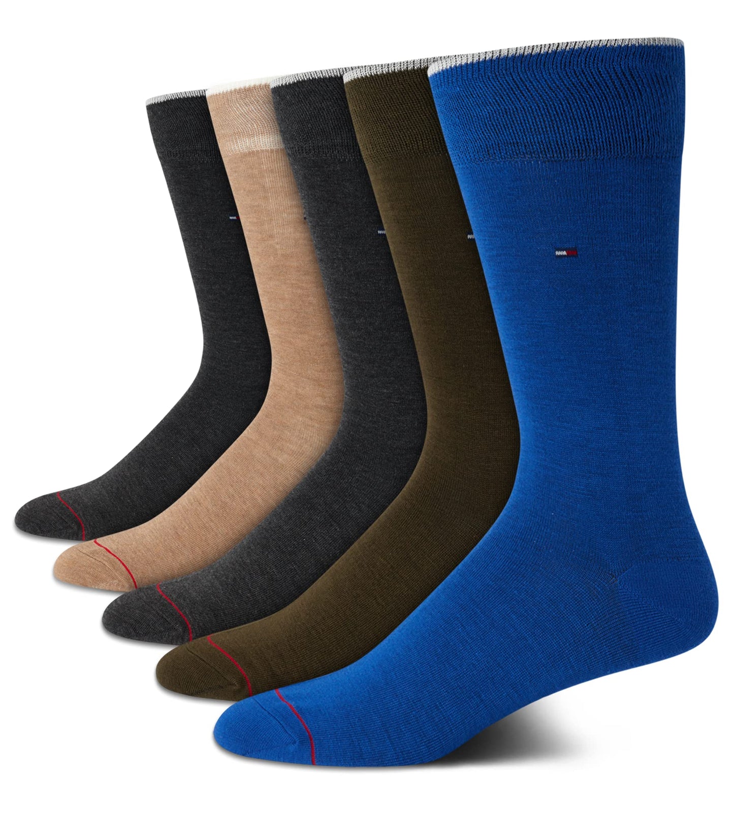 Tommy Hilfiger Men's Dress Socks - 5 Pack Lightweight Patterned Comfort Crew Socks for Men - Mens Long Work Socks (Size 7-12)