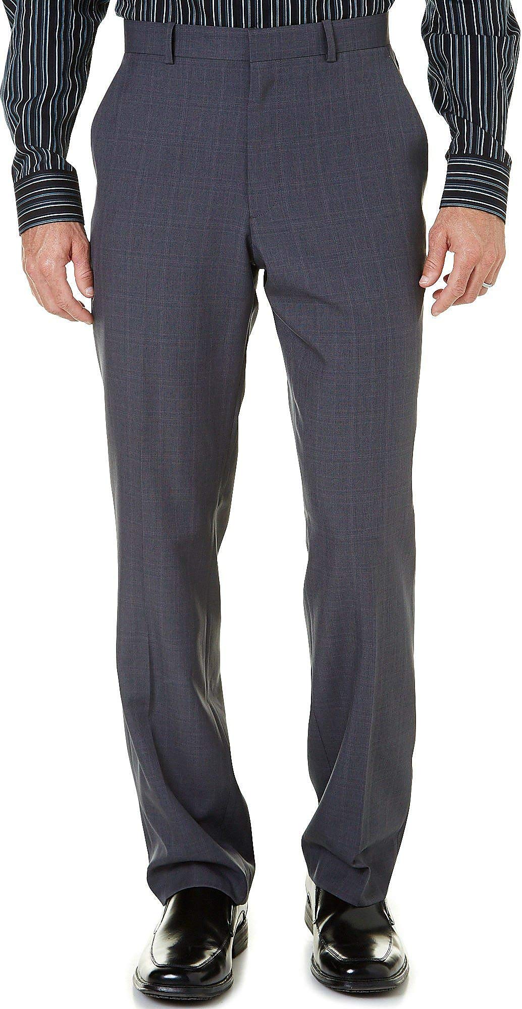 Perry Ellis Men's Portfolio Performance Dress Pant, Modern Fit, Non-Iron, Flat Front Stretch (Waist Size 30-42)