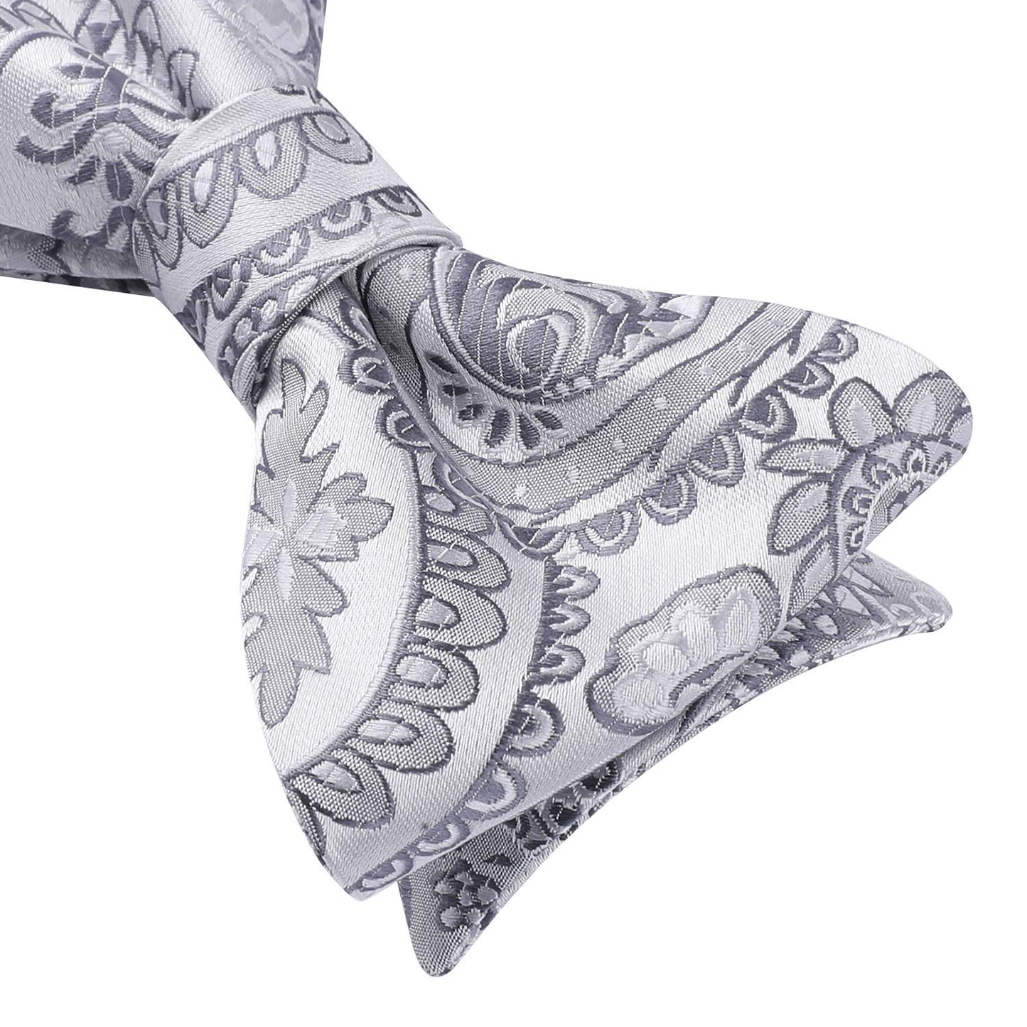 HISDERN Bow Ties for Men Paisley Bowties Mens Self Tie Bow Tie and Pocket Square Set Formal Tuxedo Wedding Bowtie