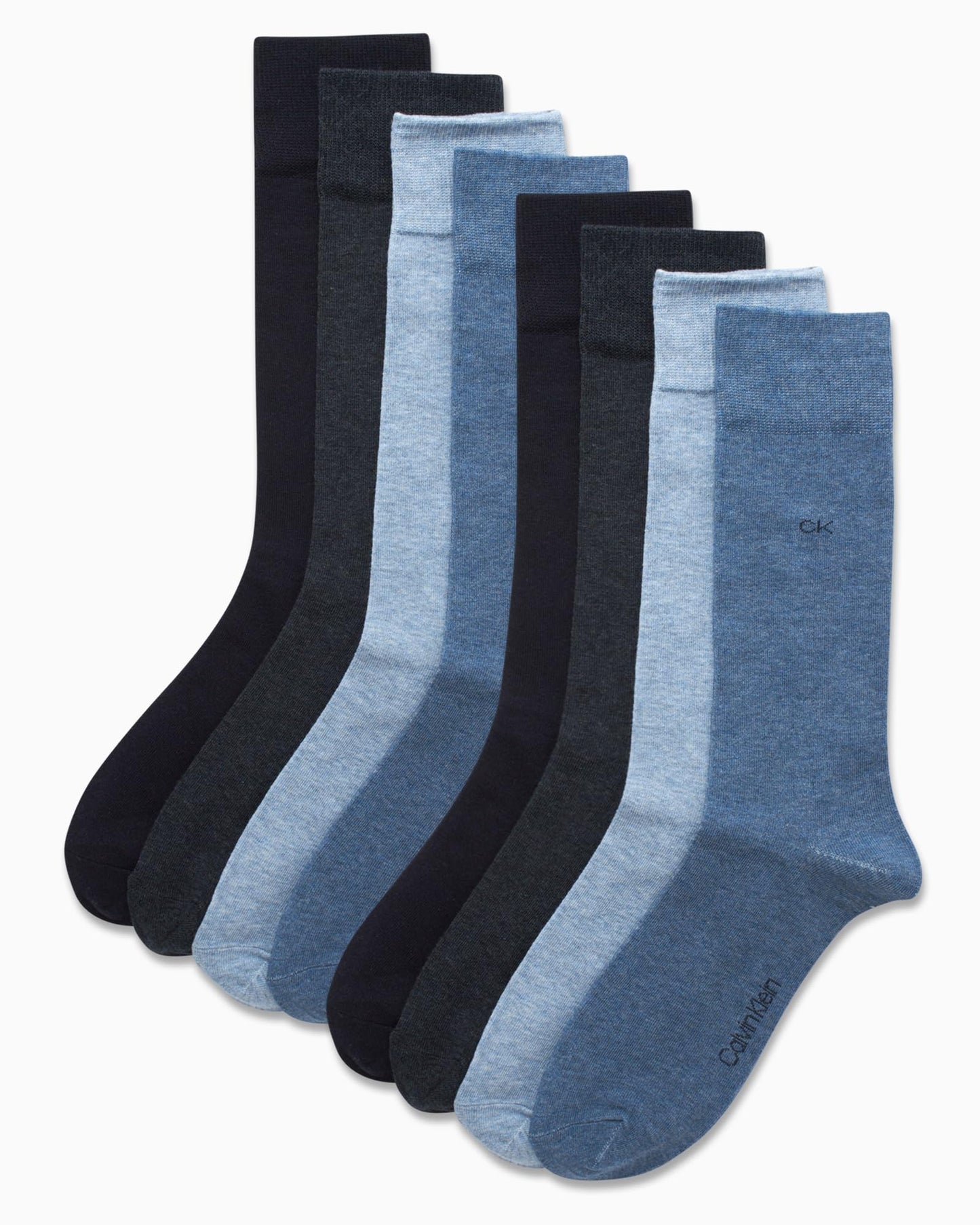 Calvin Klein Men's Dress Socks - Lightweight Cotton Blend Crew Socks (8 Pairs)